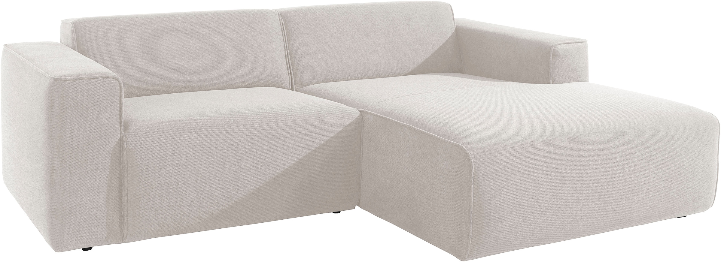 andas Ecksofa »Noord mit Kedernaht, Breite 234 cm«, Cord, Struktur, Webstoff, mit Wellenunterfederung, Massivholzrahmen