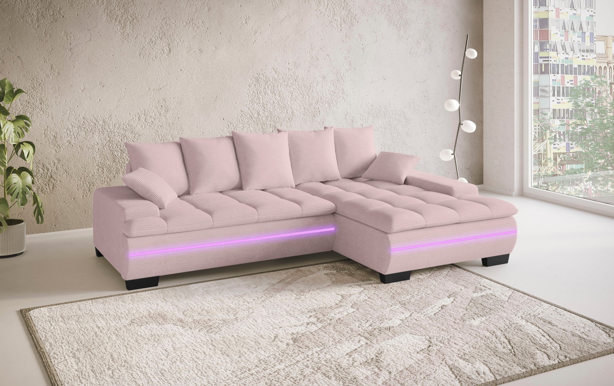 Mr. Couch Ecksofa »Haiti II, L-Form«, RGB-LED Beleuchtung, Kaltschaum, wahl günstig online kaufen