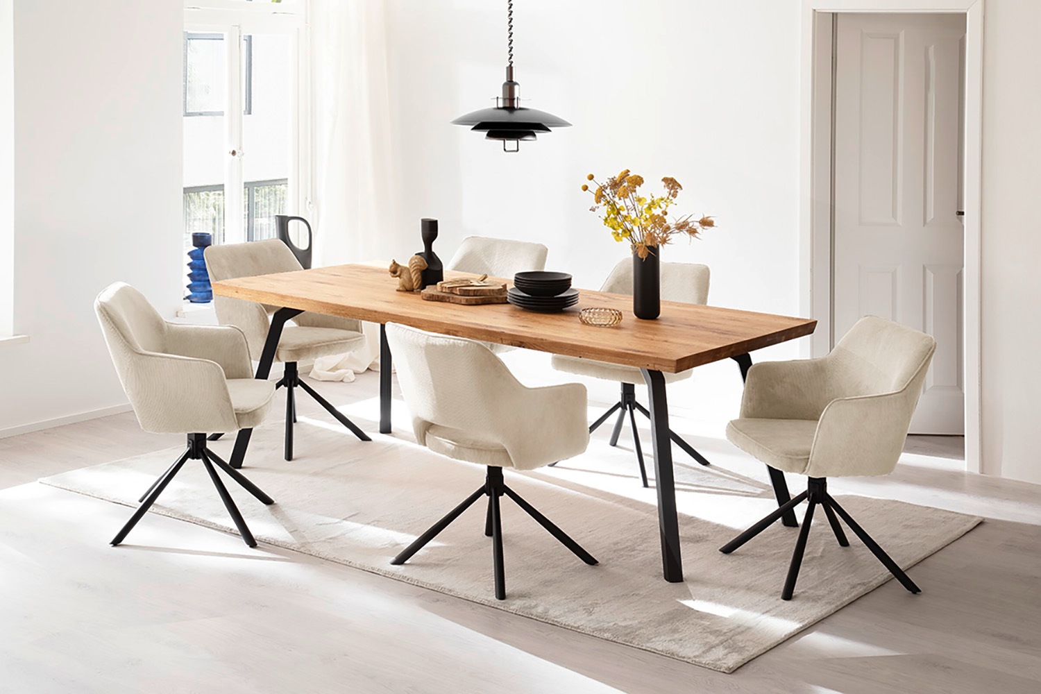 MCA furniture Esszimmerstuhl »LUZON«, Cord, (2er-Set), drehbar 180°, Belast günstig online kaufen
