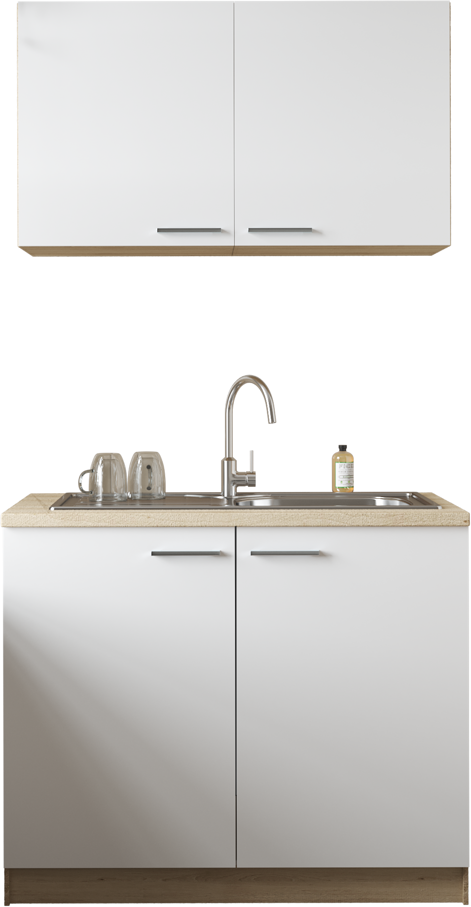 RESPEKTA Pantryküche »Merle« Breite 100 cm, mit Soft-Close Funktion, Edelstahlspüle BALTIMORE