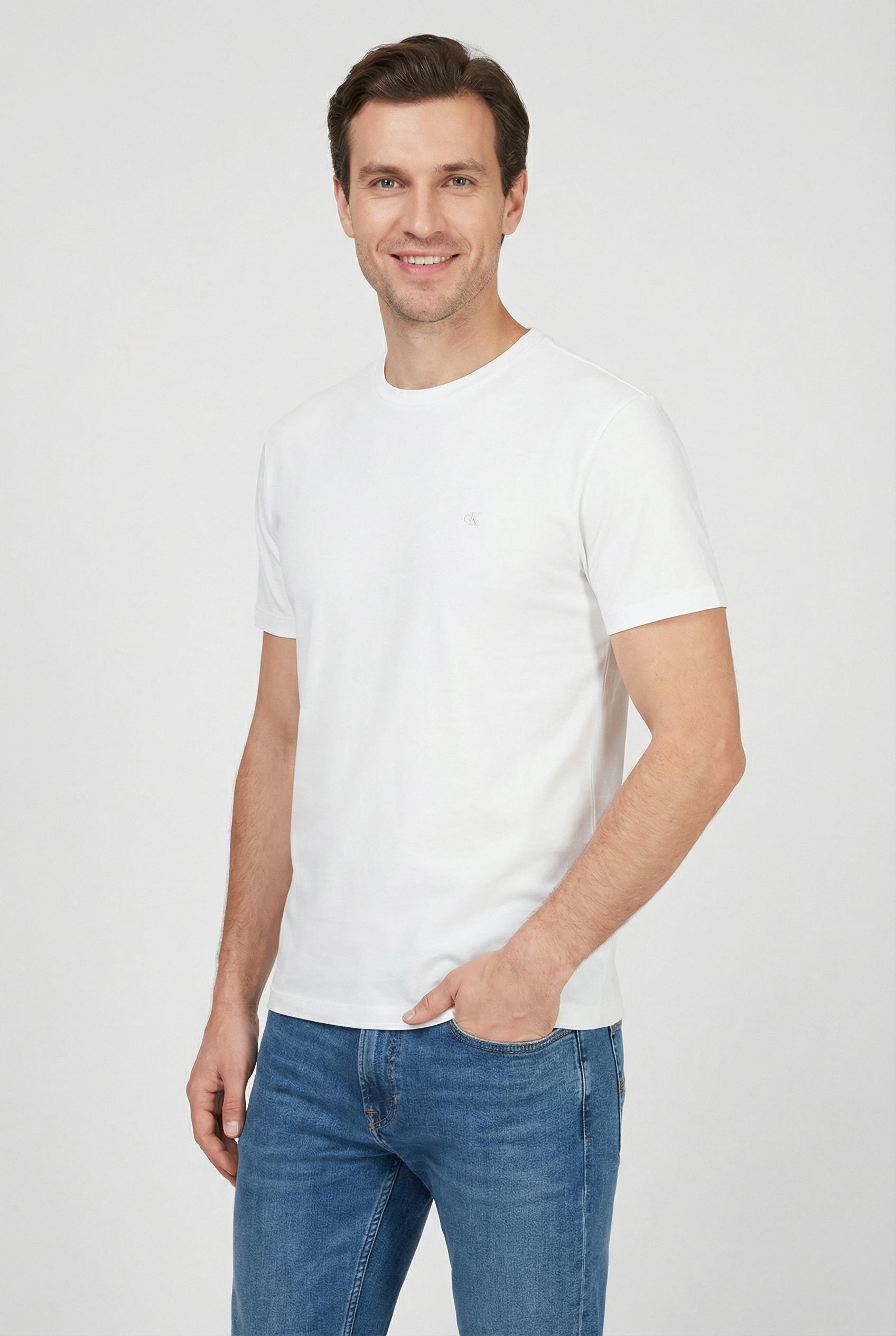 Calvin Klein T-Shirt »SS STRETCH COTTON SLIM TEE« Mit Rundhalsausschnitt