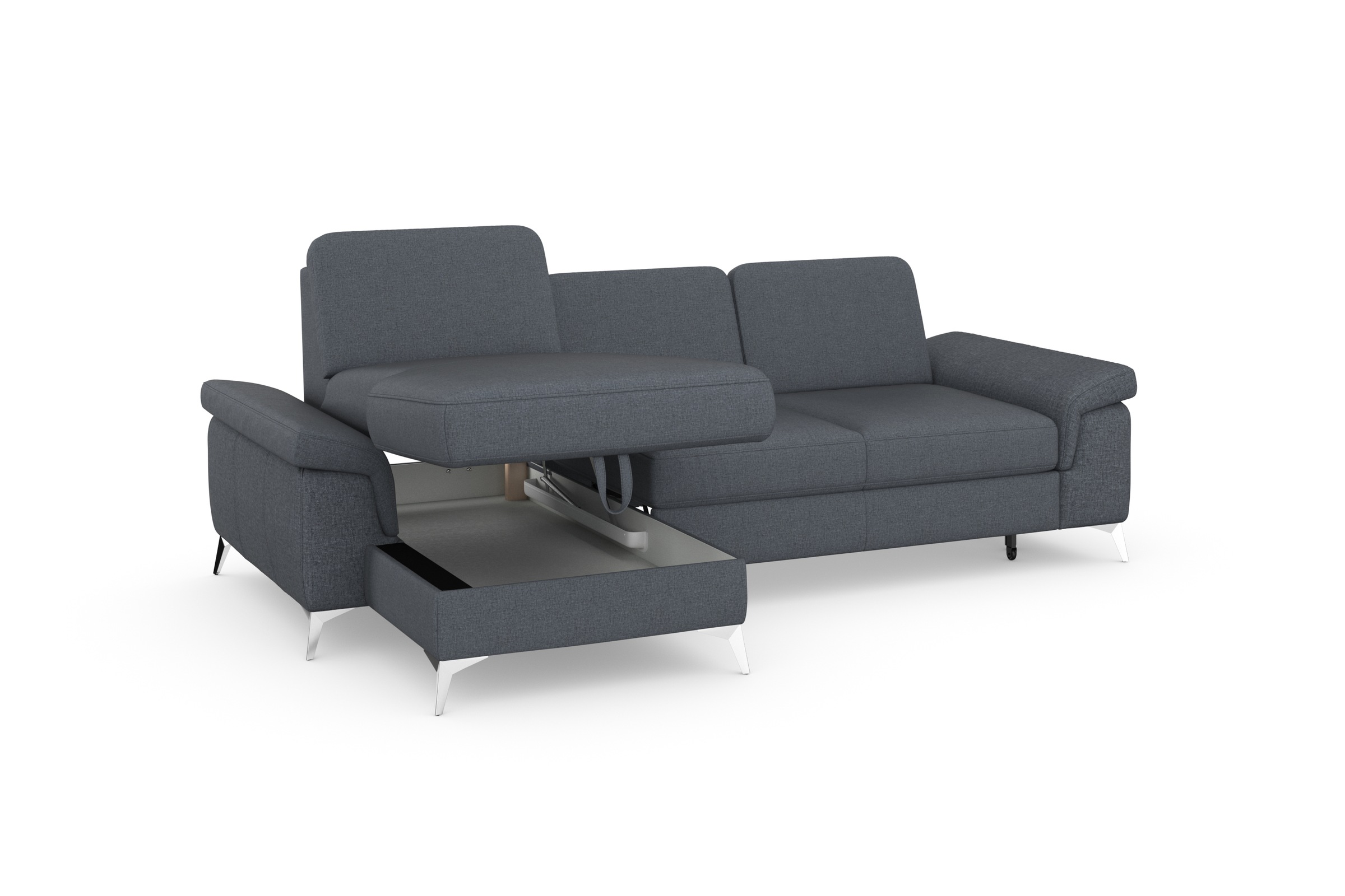 sit&more Ecksofa »Padua L-Form«, inklusive Sitztiefenverstellung, Armteilfunktion und Federkern