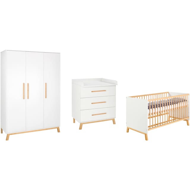 Schardt Babyzimmer-Komplettset »Sienna White«, (Set, 3 St.), Made in Germany;  mit Kinderbett, Schrank und Wickelkommode auf Raten bestellen