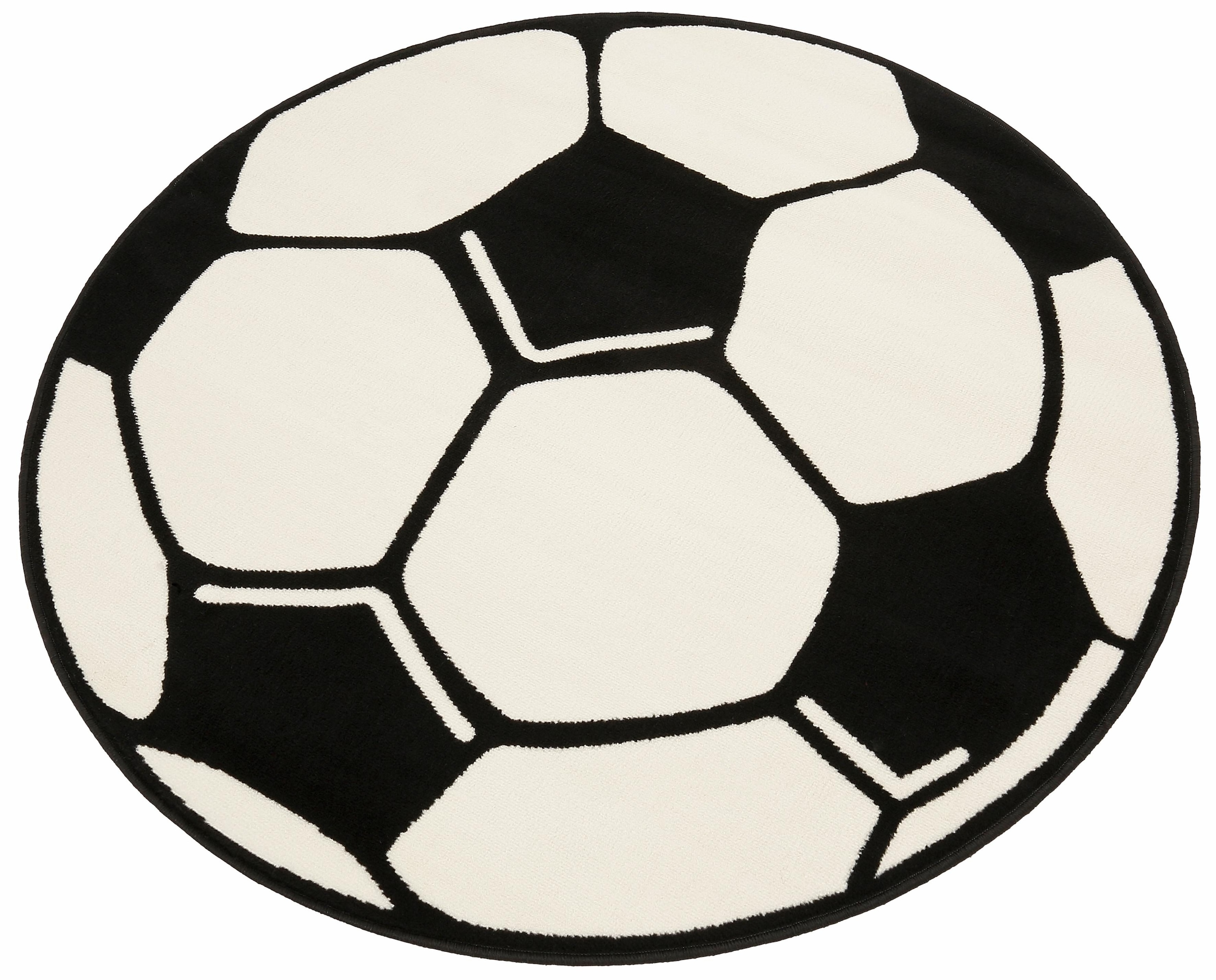 HANSE Home Kinderteppich »Fußball«, rund, 10 mm Höhe, Kinder-Teppich, Rutschfest, Kurzflor, Fussball, Kinderzimmer, Spiel