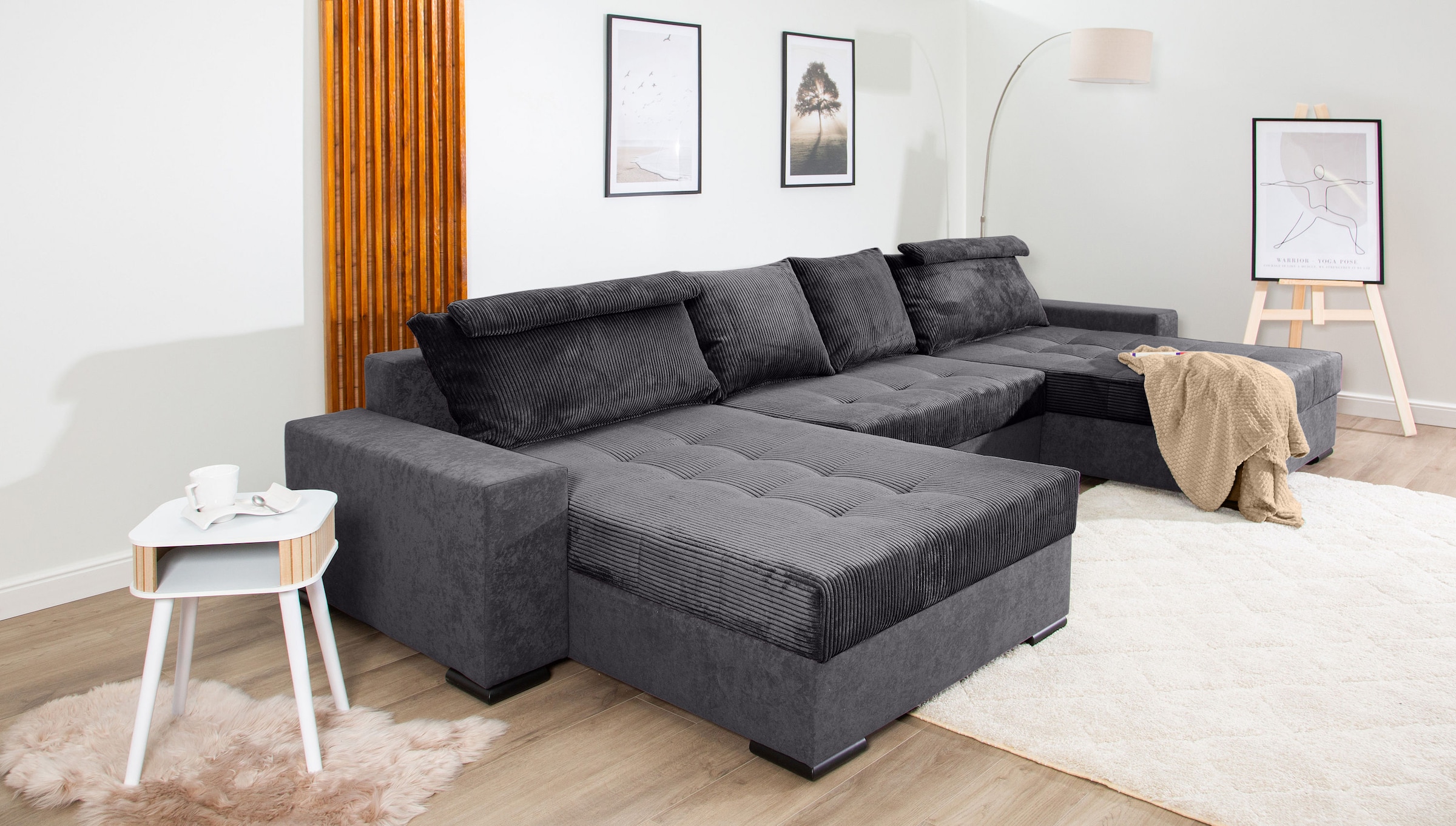 COLLECTION AB Wohnlandschaft »XXXL-Josy Relax U-Form Breite 352 cm, mit 2 gleich großen Recamieren«, inkl. Bettfunktion, Bettkasten, mit 4 Rückenkissen in zwei Größen