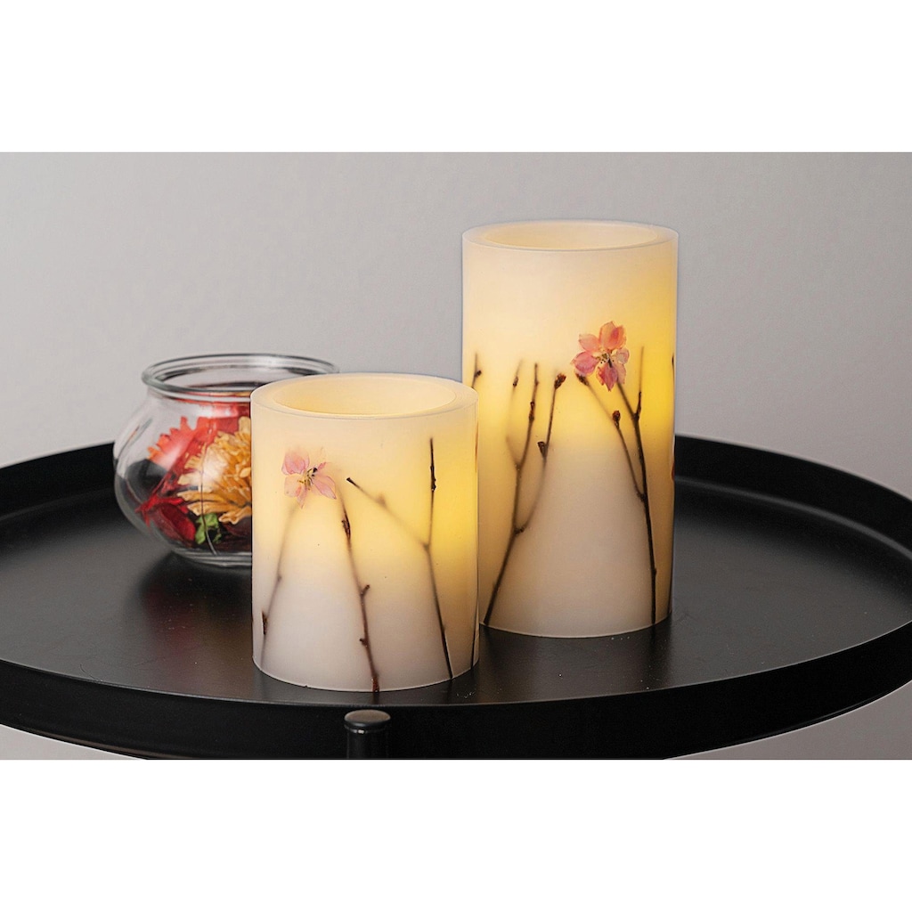 Pauleen LED-Kerze »Shiny Blossom Candle 2er Set«