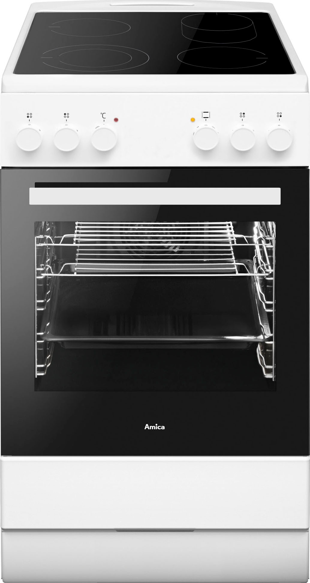 Amica Elektro-Standherd »SHC 903 021 W«, SHC 903 021 W, mit Teleskopauszug nachrüstbar, Steam Clean