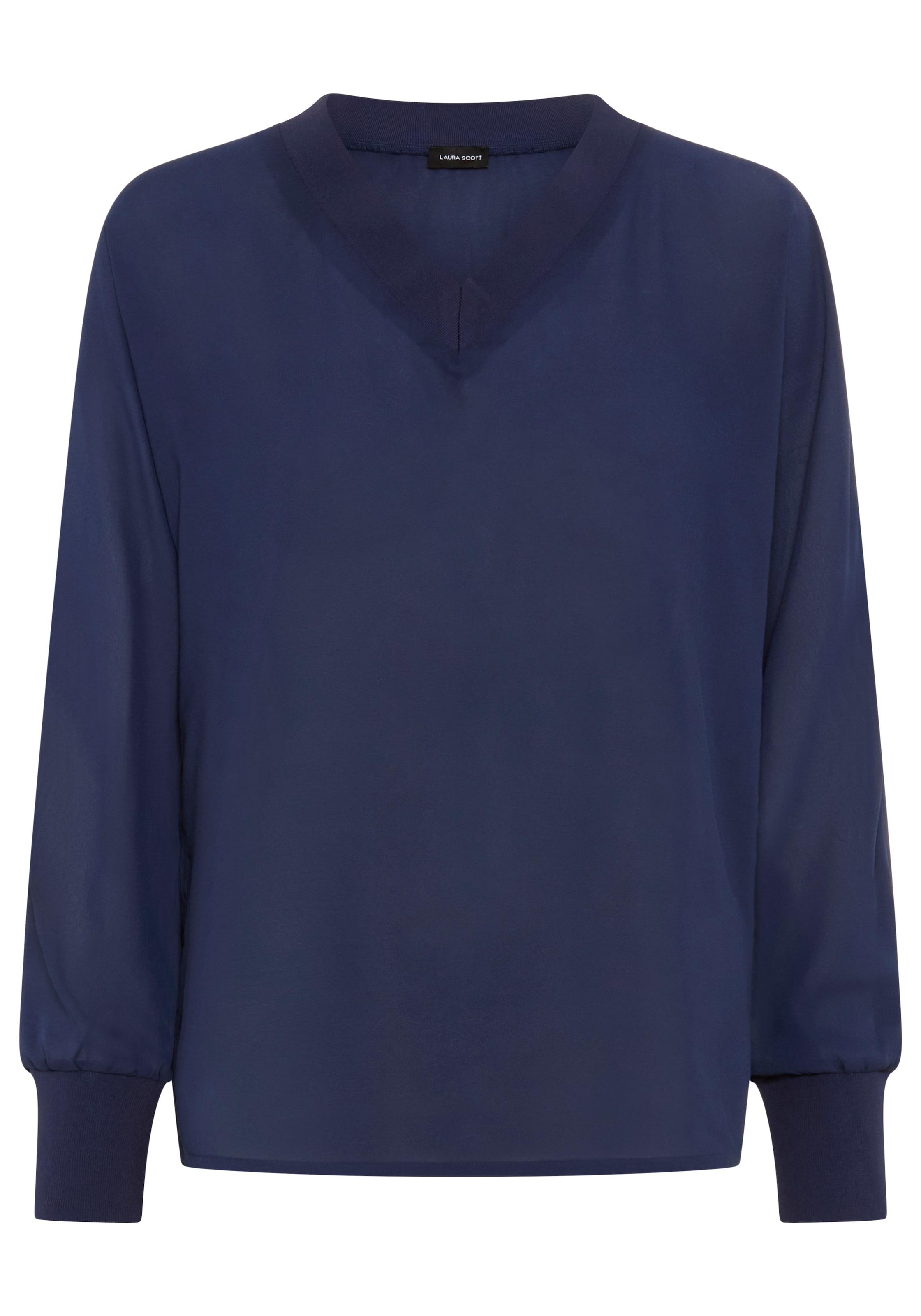 Laura Scott Chiffonbluse leicht transparent, mit Fledermaus-Ärmeln, und V-Ausschnitt