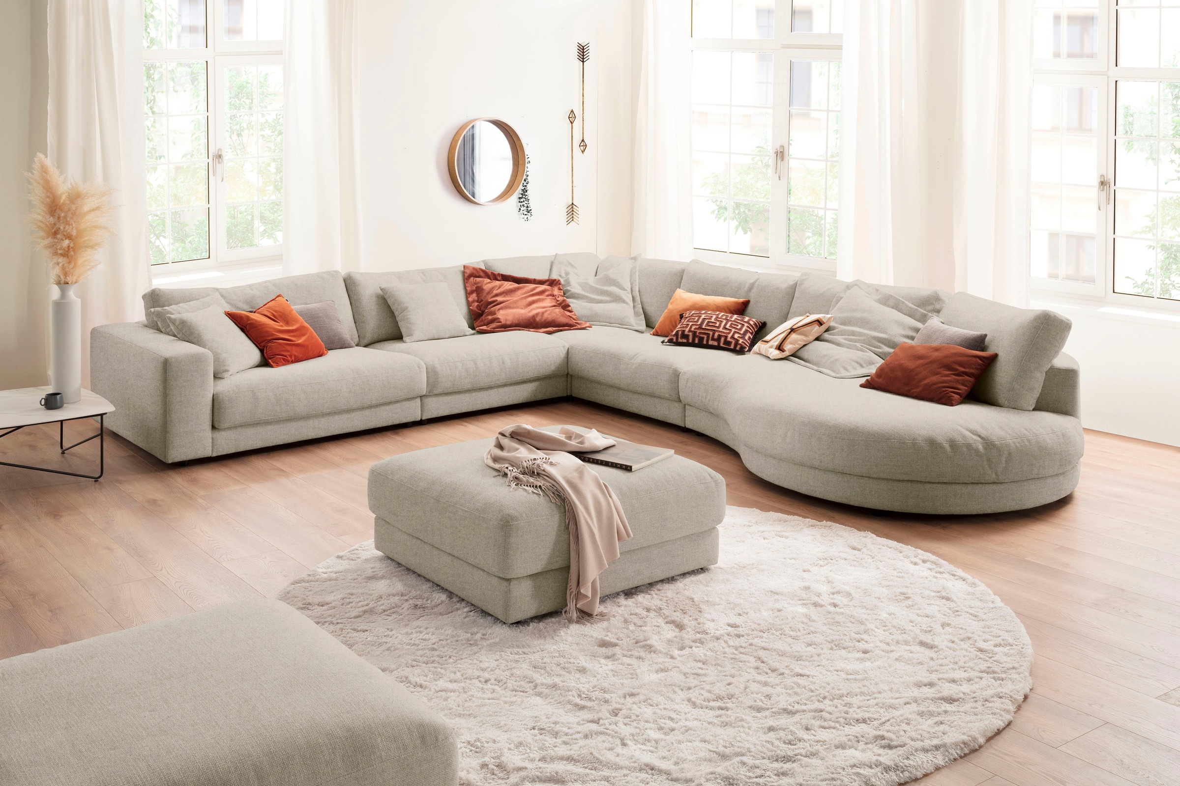 3C Candy Ecksofa »Enisa II, bequem und komfortabel, Mega Familiensofa, L-Form«, incl. 3 Flatterkissen, wahlweise mit Flecken-Schutz-Bezug Easy care