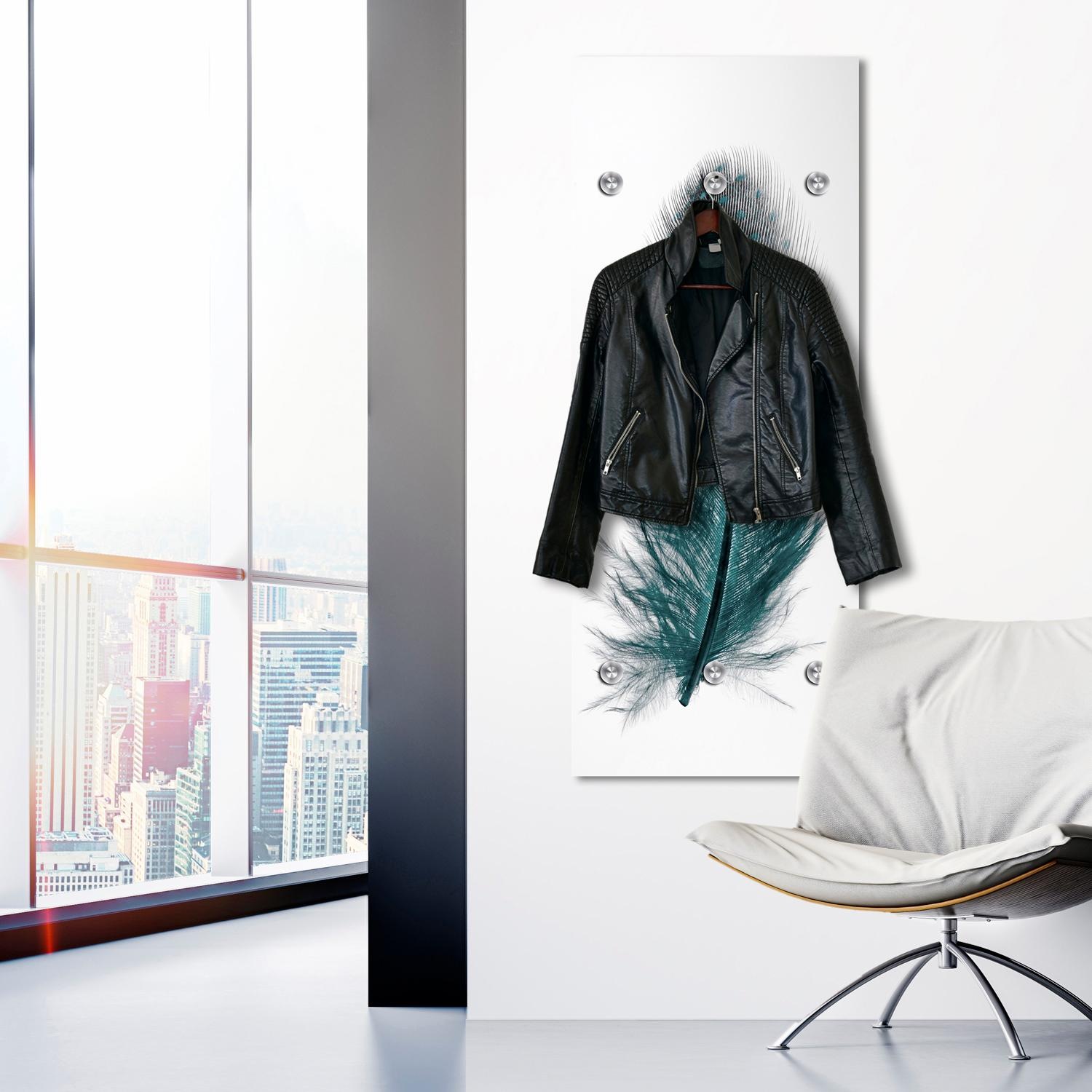 queence Garderobenleiste "Feder" mit 6 Haken, 50 x 120 cm günstig online kaufen