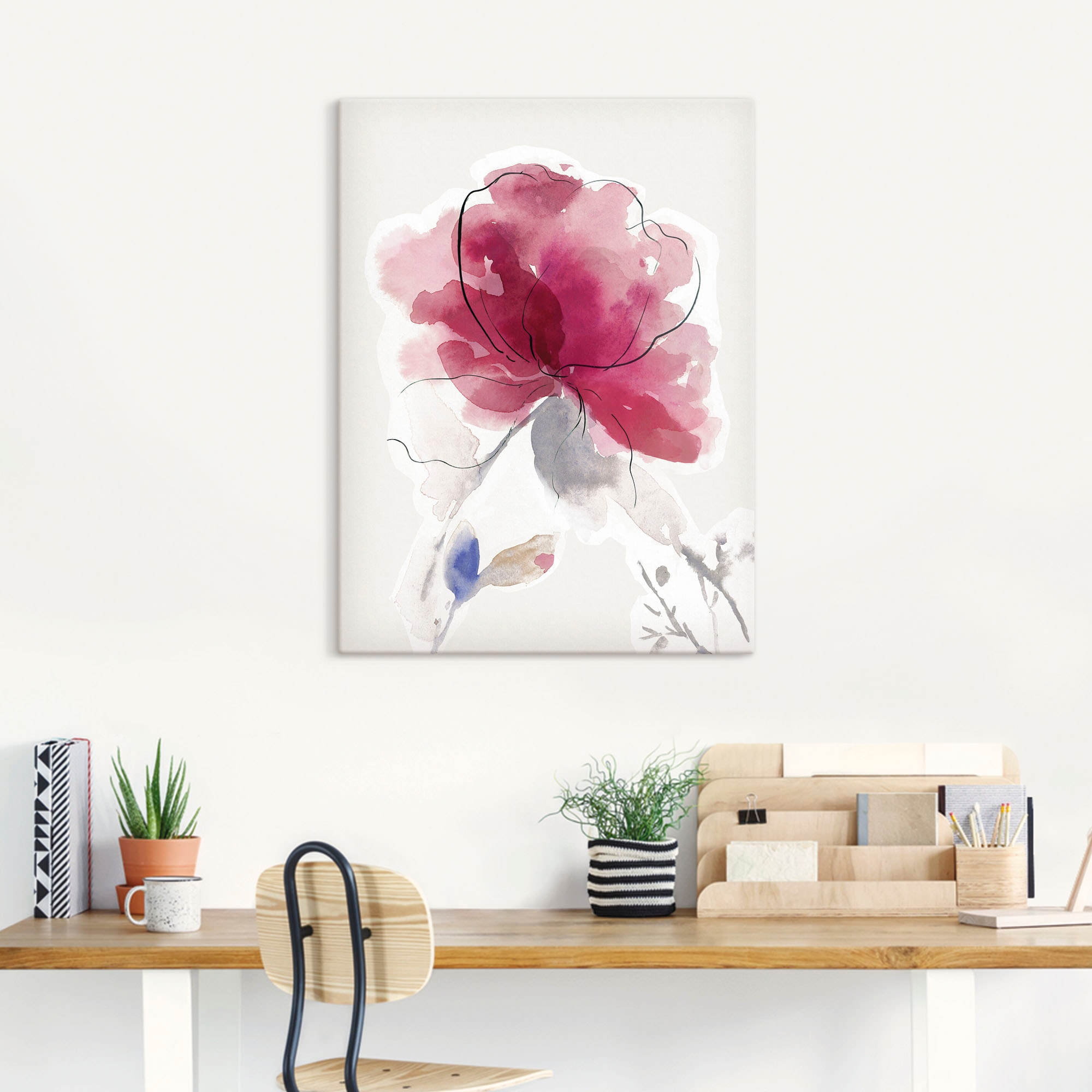 Artland Wandbild »Rosige Blüte II.«, Blumenbilder, (1 St.), als Alubild, Outdoorbild, Leinwandbild, Poster in verschied. Größen