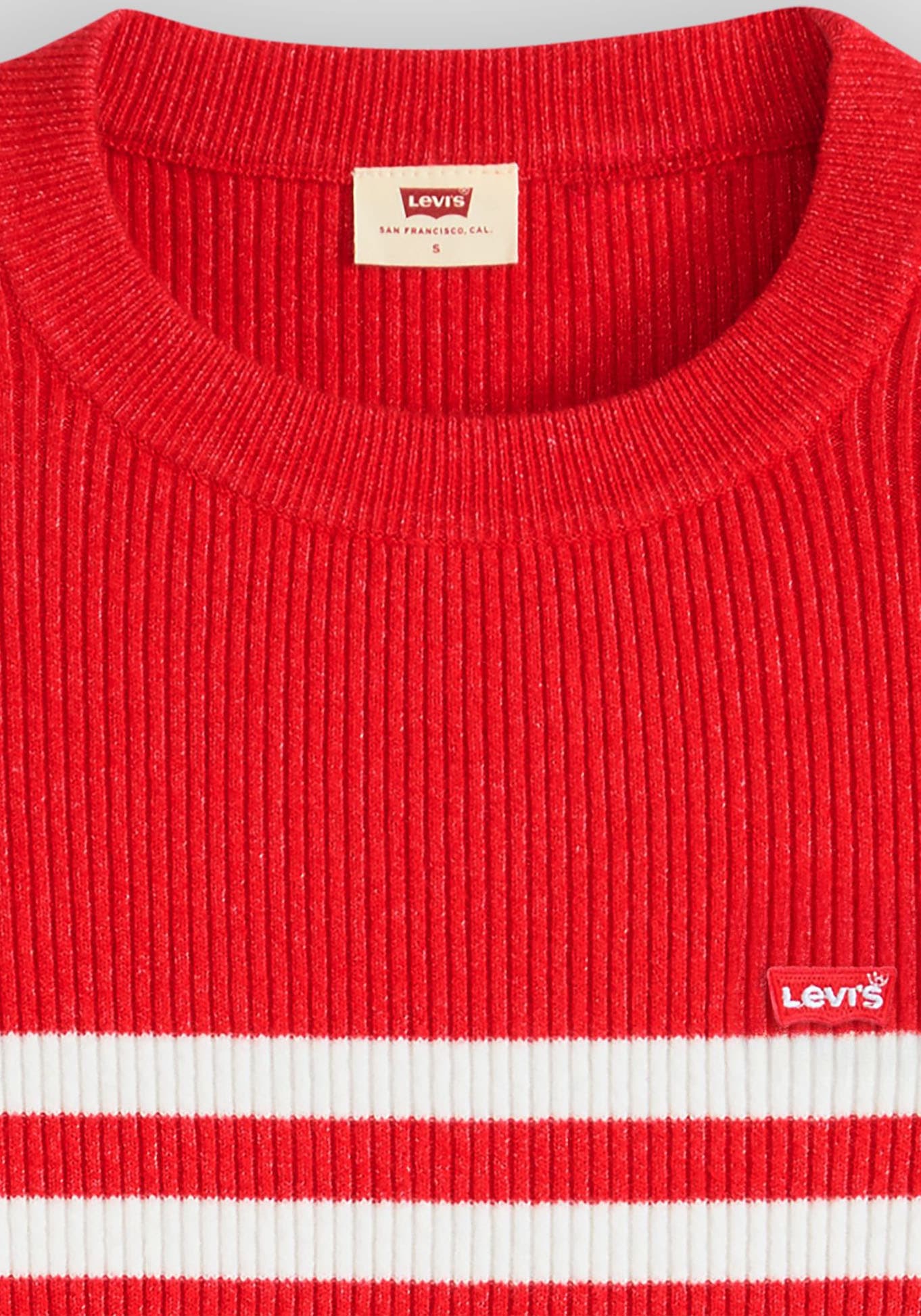 Levi's® Rundhalspullover »RIB CREW SWEATER« Geripptes Strickmuster