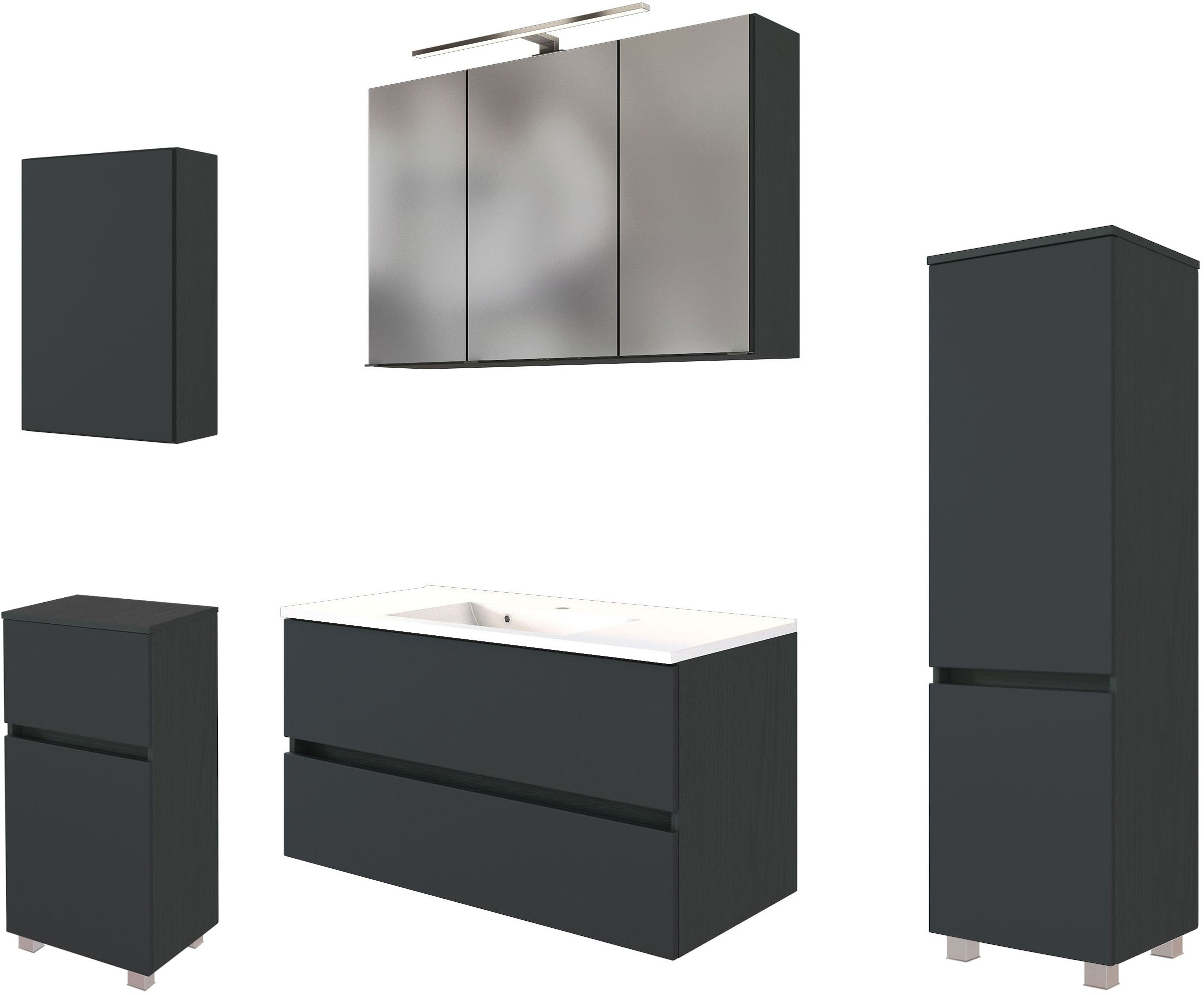 welltime Badmöbel-Set »Welltime Möbel Baabe Waschtisch-Set 3tlg. oder 5tlg. günstig online kaufen