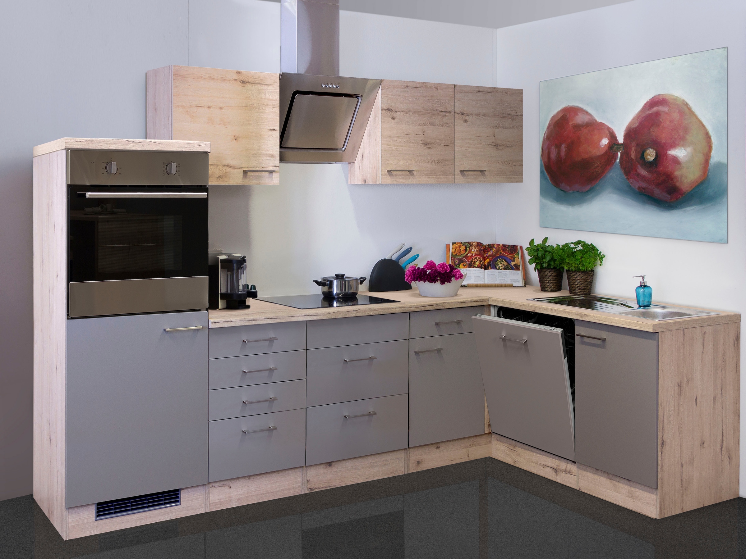 Flex-Well Küche »Riva«, mit bestellen vielen cm, erhältlich E-Geräten, auf Farbvarianten Raten 280x170 Stellmaß in