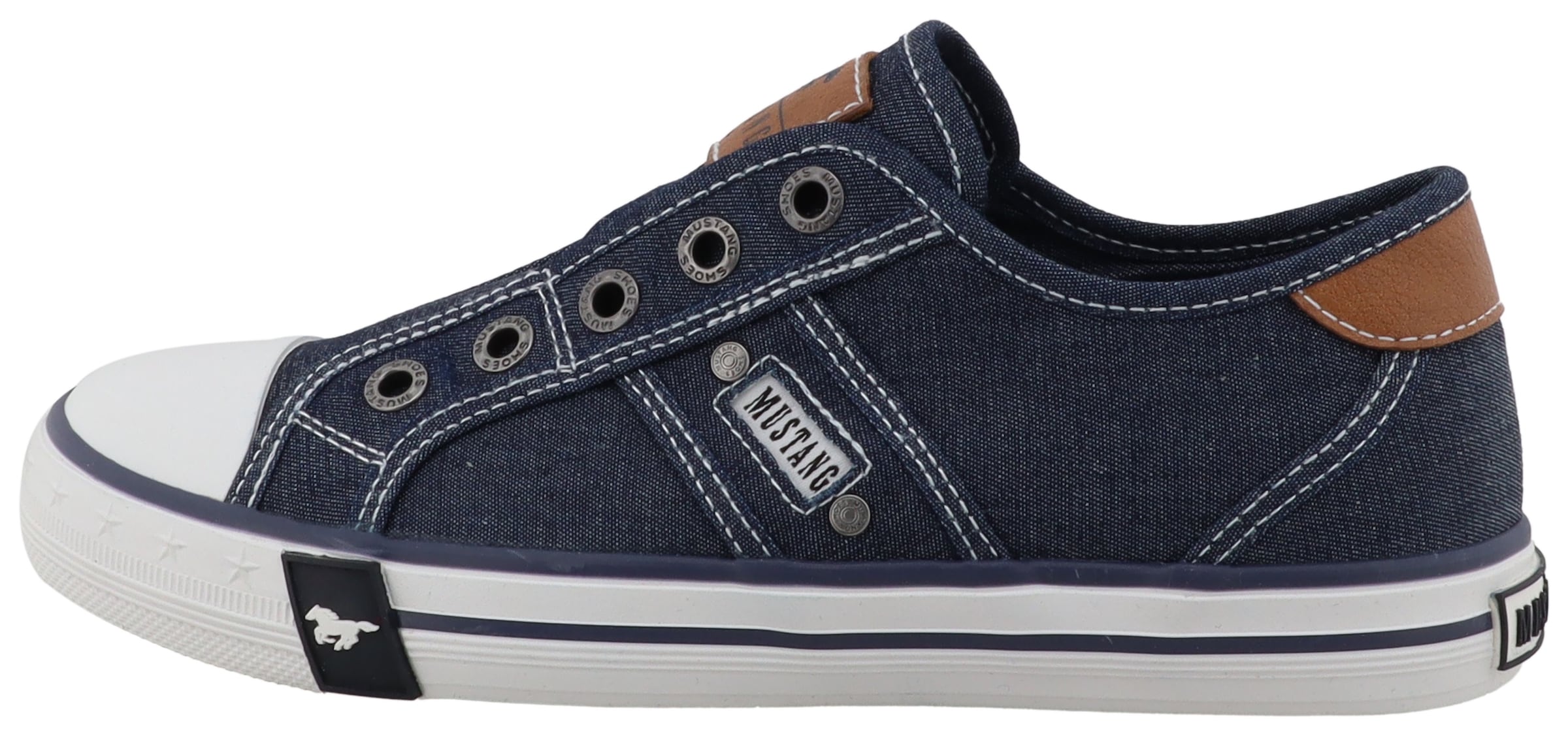 Mustang Shoes Slip-On Sneaker »Gaspare«  Freizeitschuh, Slipper, Halbschuh mit Kontrastnähten