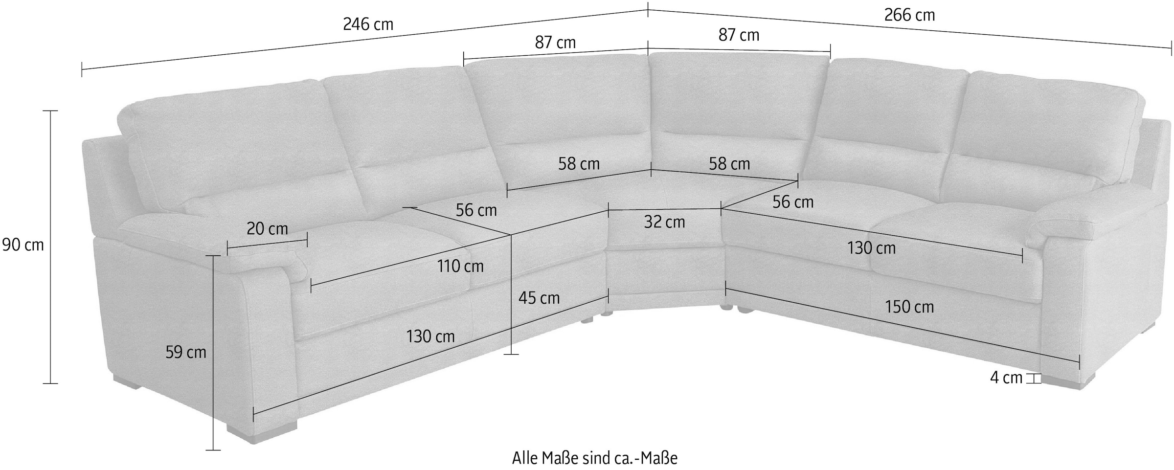 Egoitaliano Ecksofa »Doris, modernes Designerecksofa in hochwertigen Microfaserqualitäten«, edle Detailverarbeitung, wahlweise fleckenabweisend oder in Lederoptik