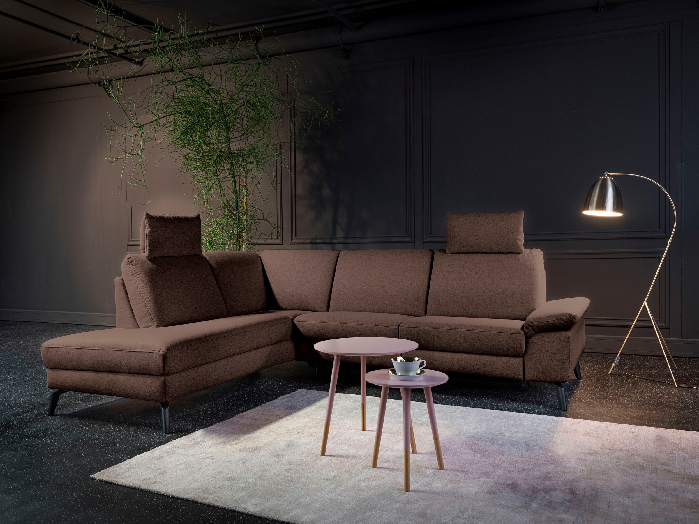 alina Ecksofa, inkl. Kopfstützen, wahlweise mit Relaxfunktion, Breite: 243 cm