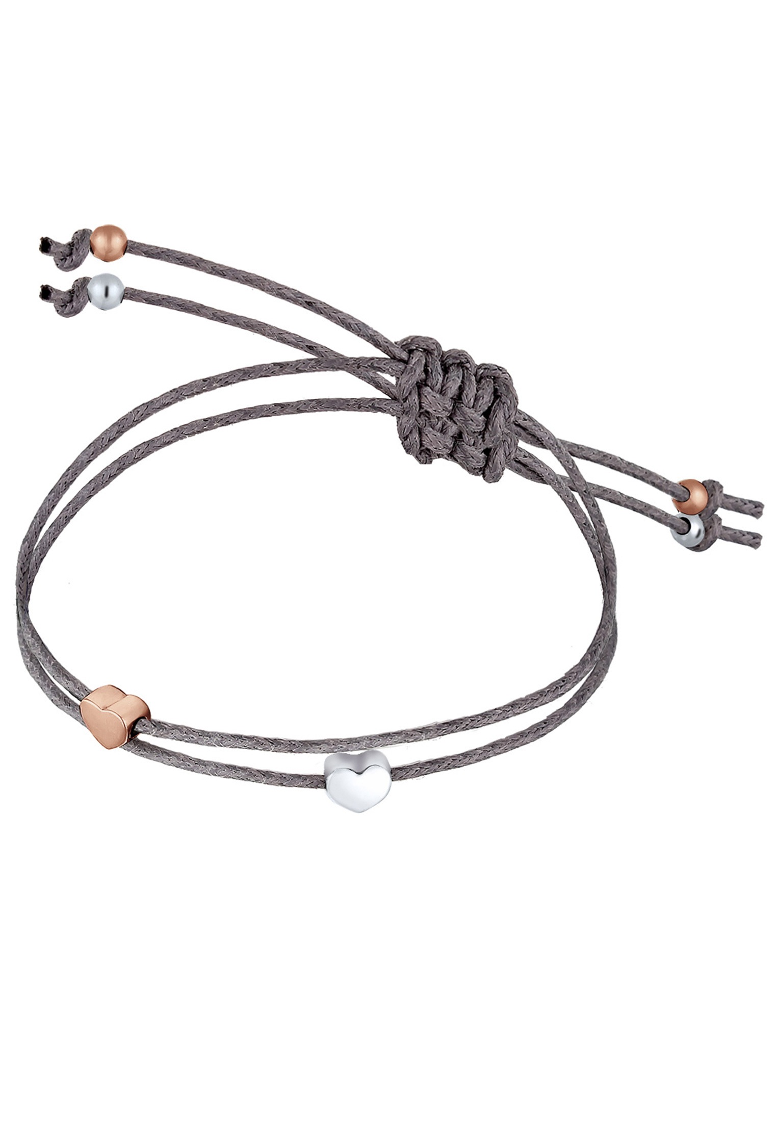 Elli Armband »Set Herz Liebe Bi-Color Freundschaft Silber«