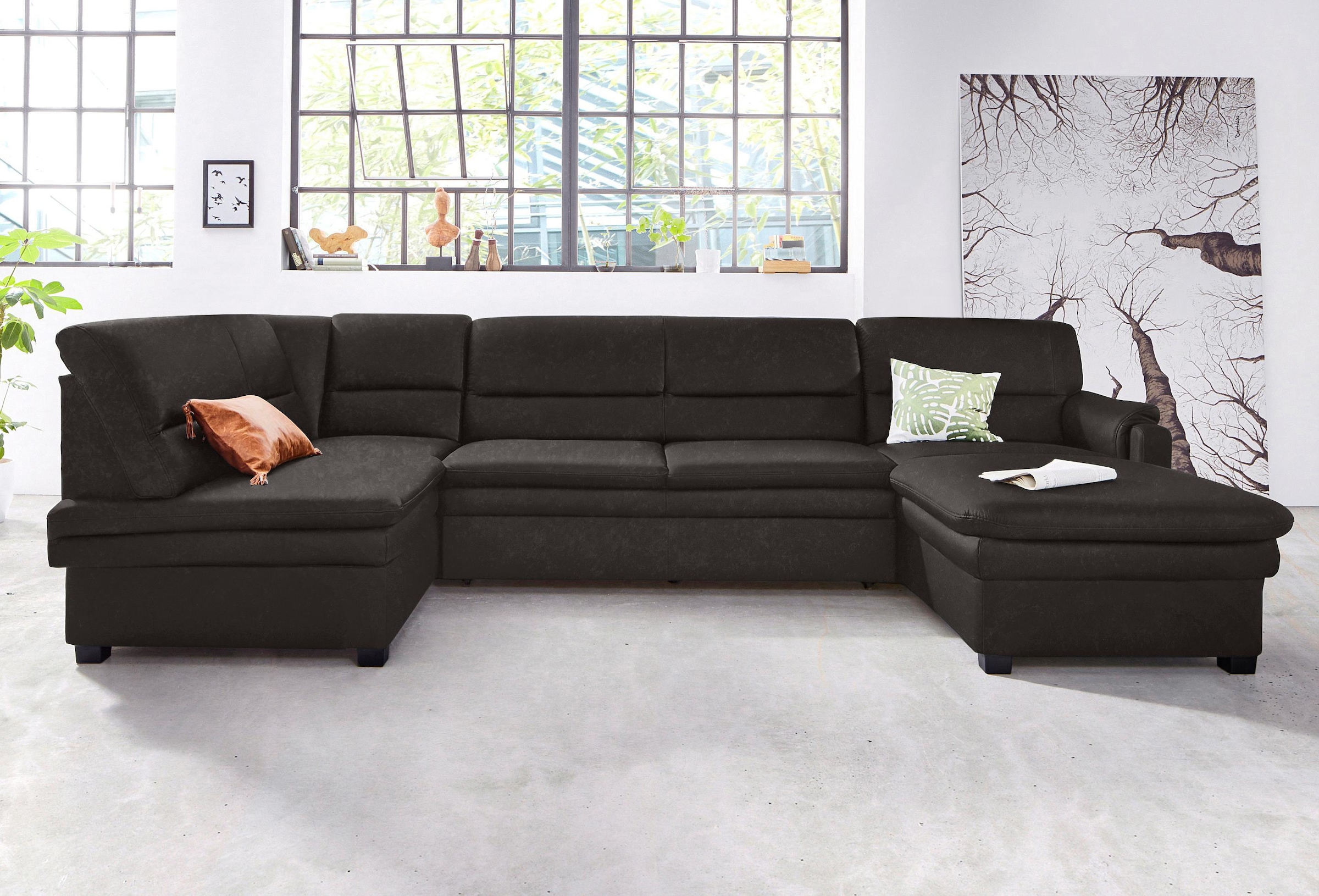 sit&more Wohnlandschaft »Pisa U-Form« mit Federkern, wahlweise mit Bettfunk günstig online kaufen