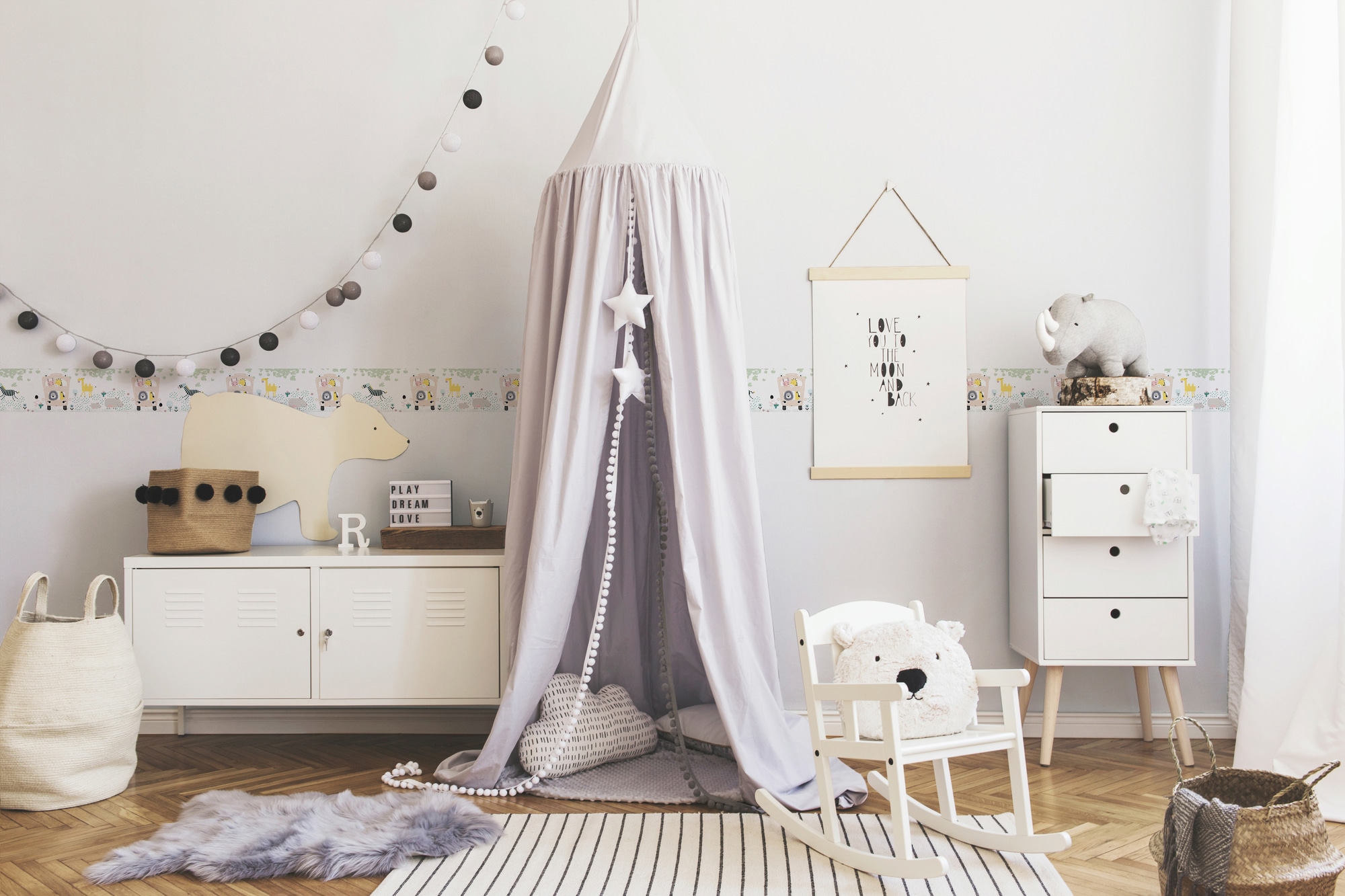 A.S. Création Bordüre »Safari Friends«, Motiv-abstrakt-naturalistisch, Tapete Kinder Bordüre Selbstklebend Borte modern Design Kinderzimmer