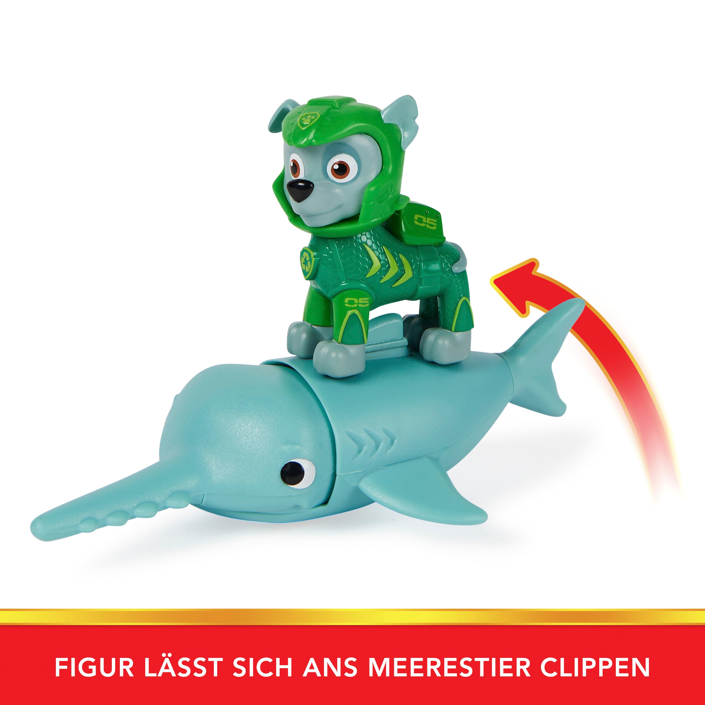 Spin Master Spielfigur »Paw Patrol - Aqua Pups - Hero Pups Solid Rocky«, (Set)