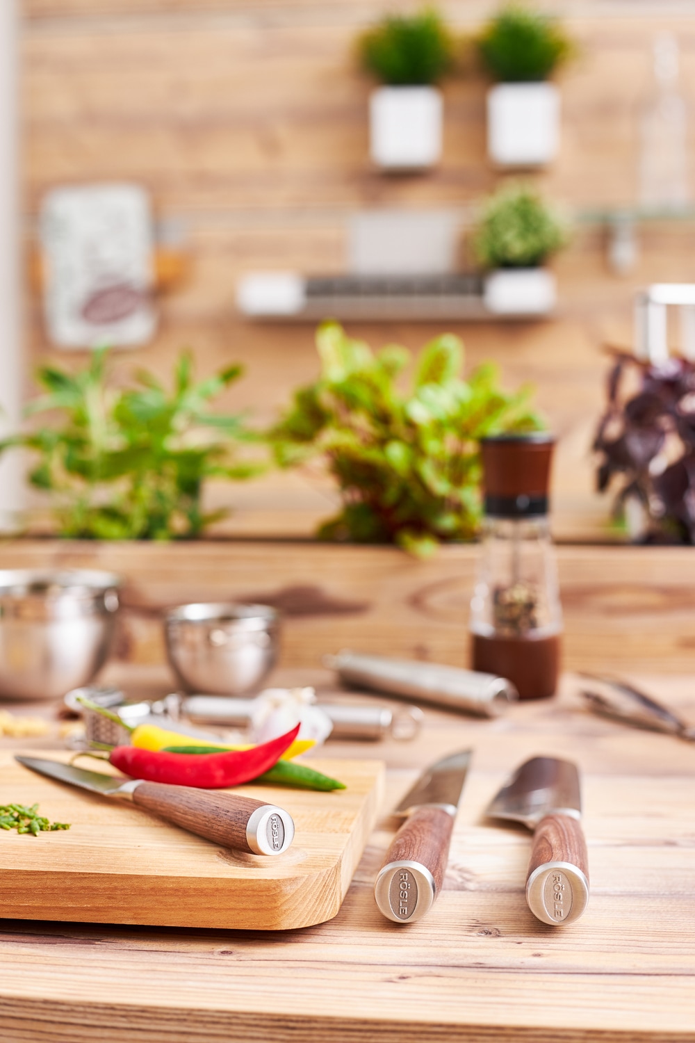 RÖSLE Santokumesser »Masterclass«, (1 tlg.), für Fleisch, Fisch und Gemüse, Made in Solingen, Klingenspezialstahl