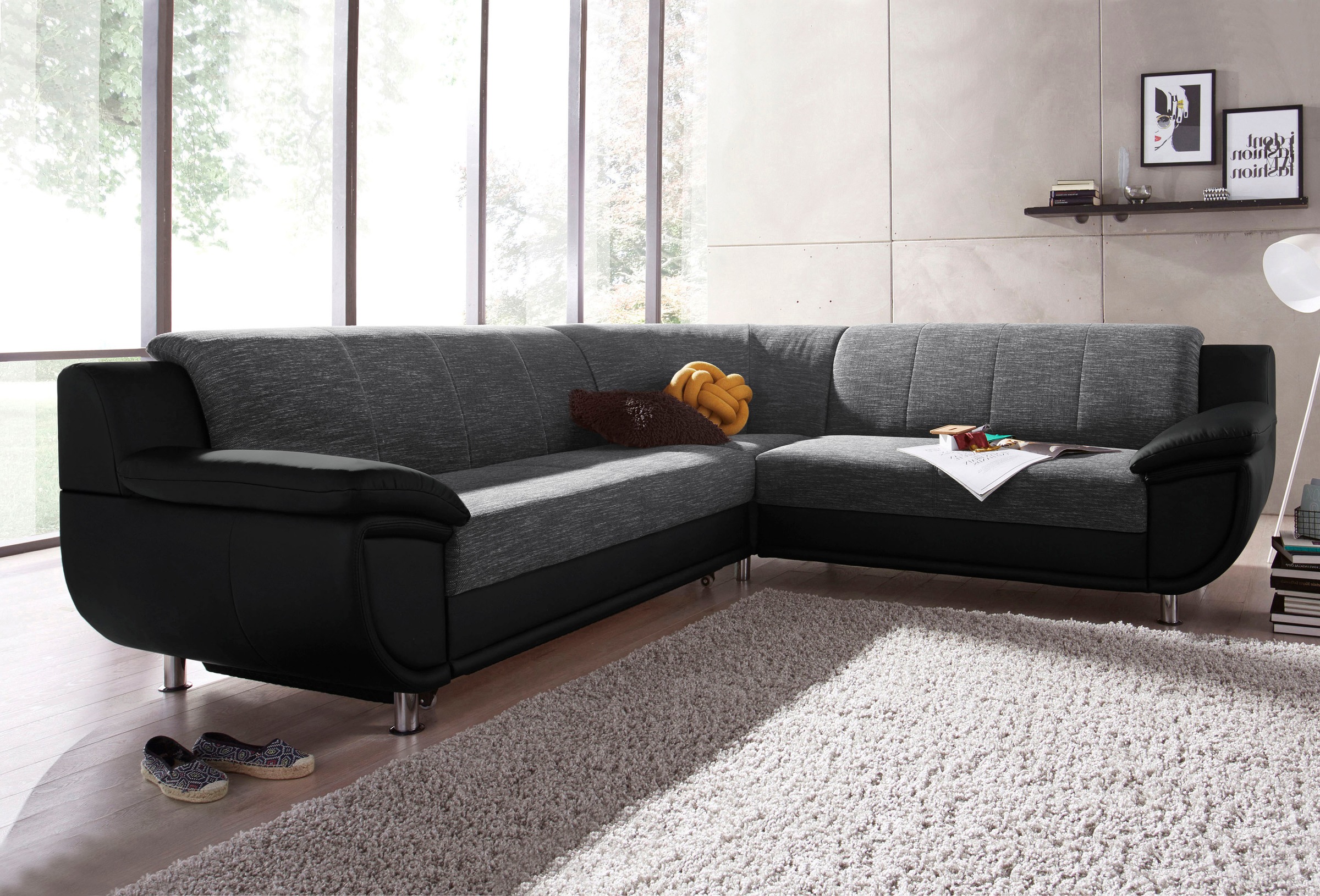 TRENDMANUFAKTUR Ecksofa »Rondo 3, zeitlos und modern, im Materialmix, L-For günstig online kaufen