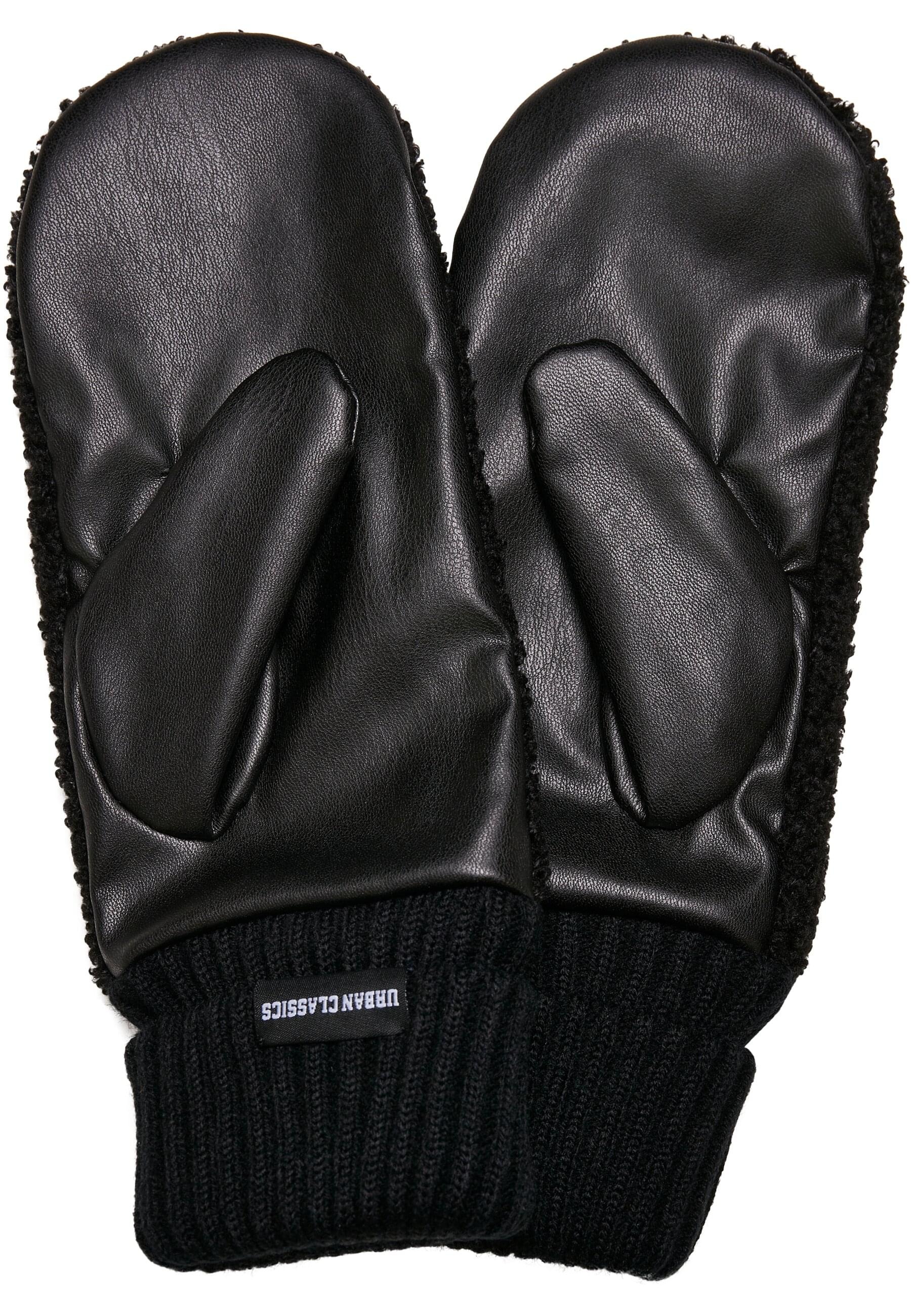 URBAN CLASSICS Baumwollhandschuhe »Urban Classics Unisex Sherpa Synthetic Leather Gloves«