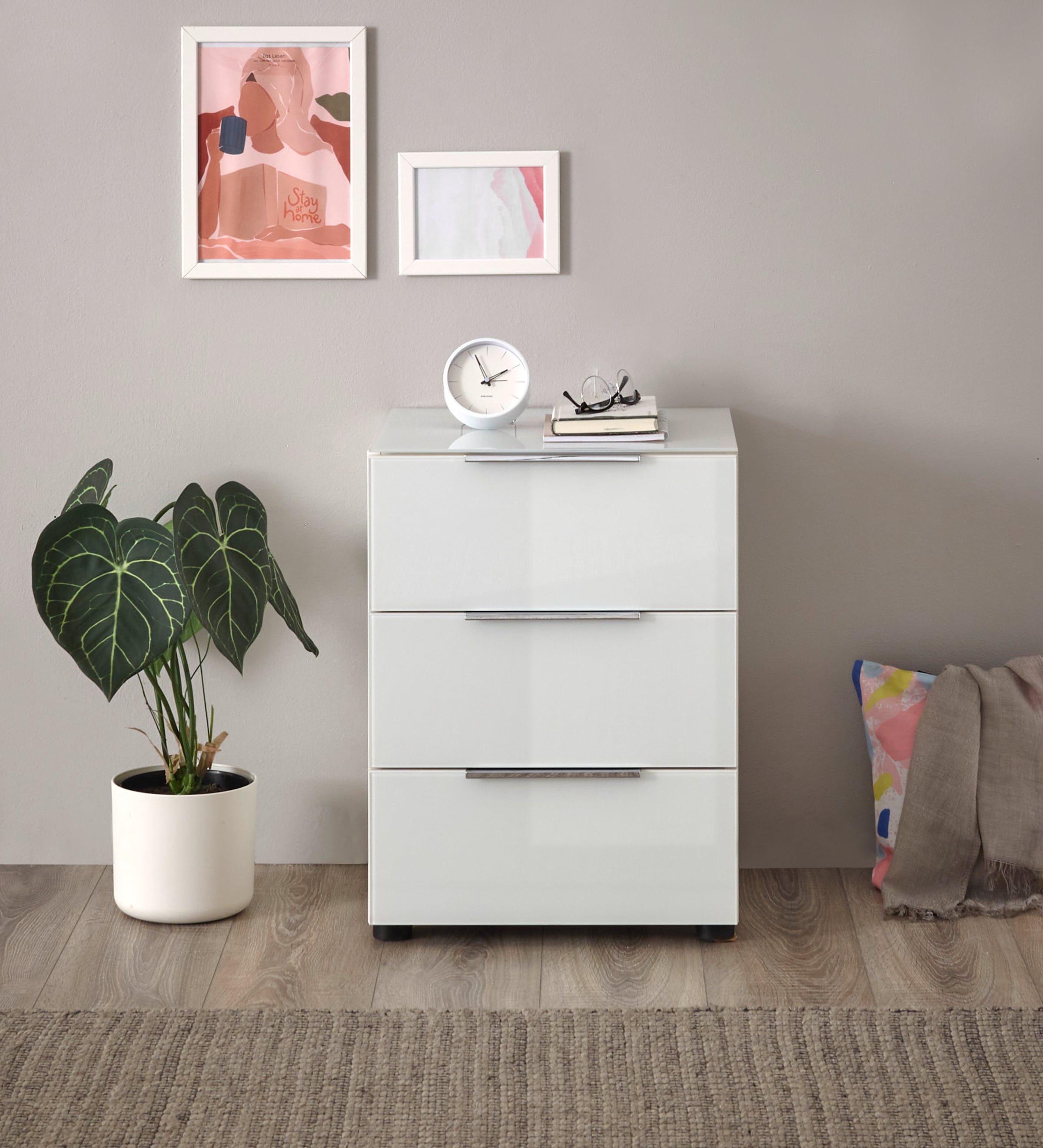 HBZ Kommode »Santorin Nachtkonsole, BxHxT 45x61x40 cm«, (1 St.), Breite 45cm, Softclose für Schubkästen, Melaminbeschichtung