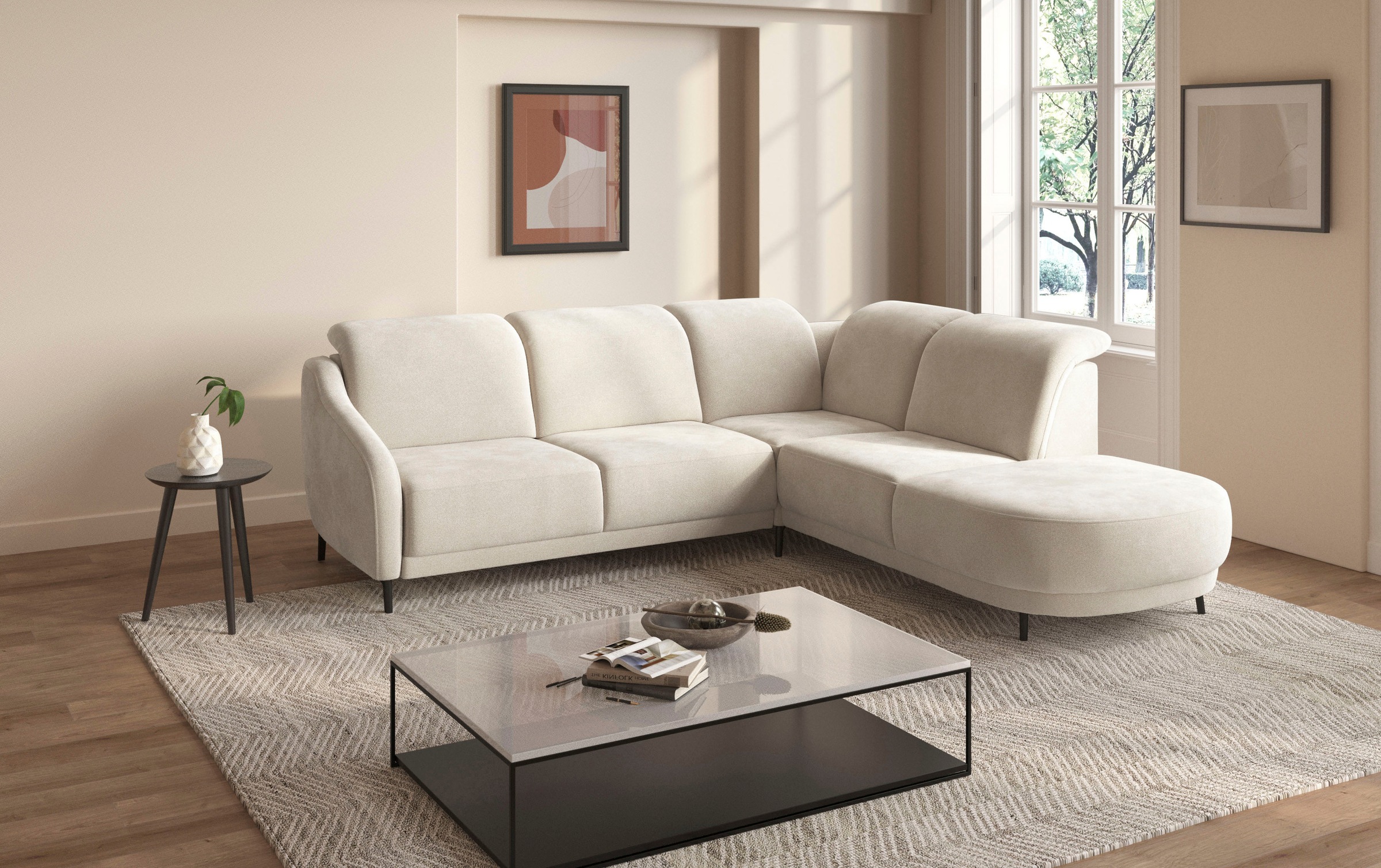 sit&more Ecksofa »Blues L-Form«, wahlweise mit Klapptisch und USB günstig online kaufen