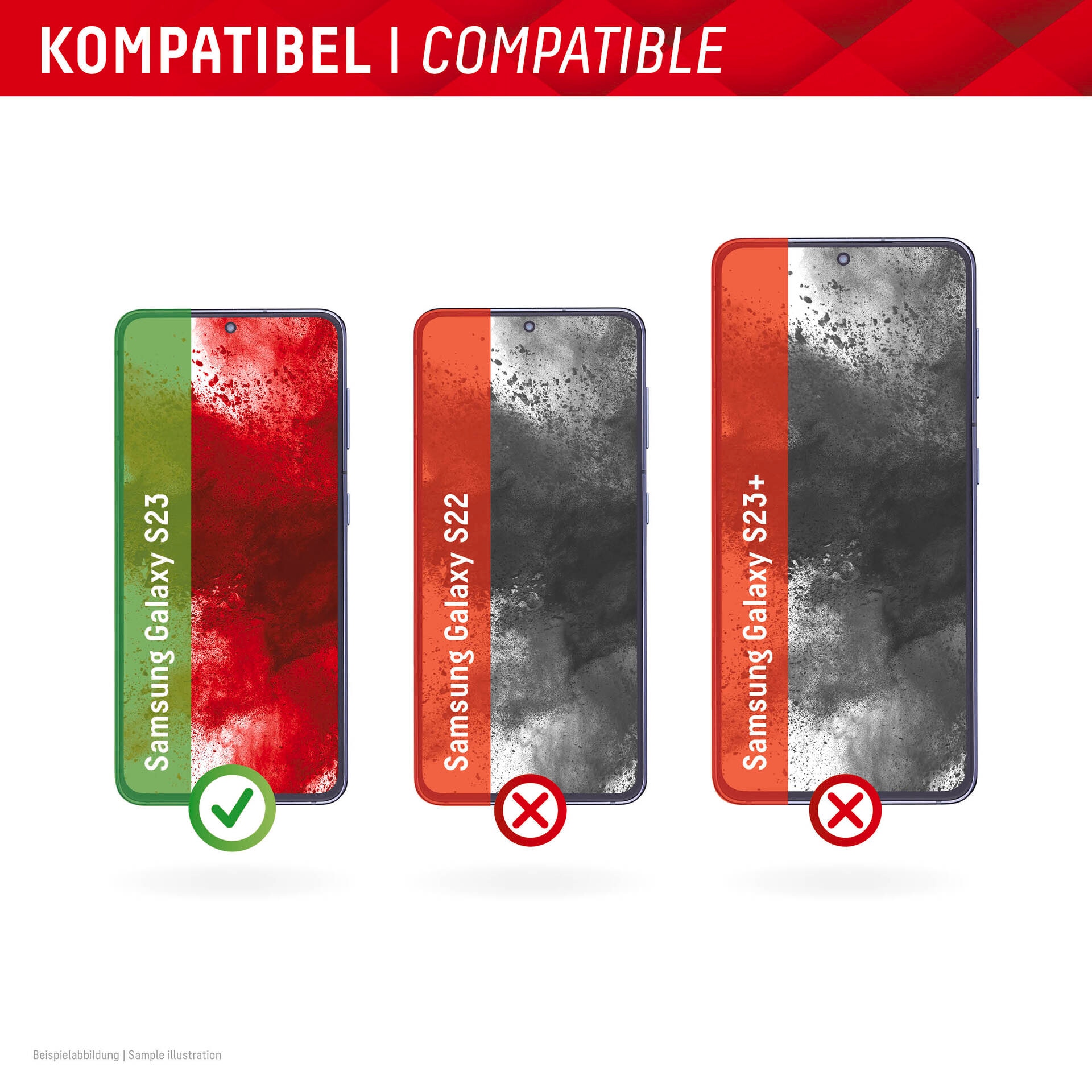 Displex Displayschutzglas »Real Glass + Case - Samsung Galaxy S23«, für Samsung Galaxy S23, Displayschutzfolie Displayschutz Rundumschutz 360 Grad splitterfest
