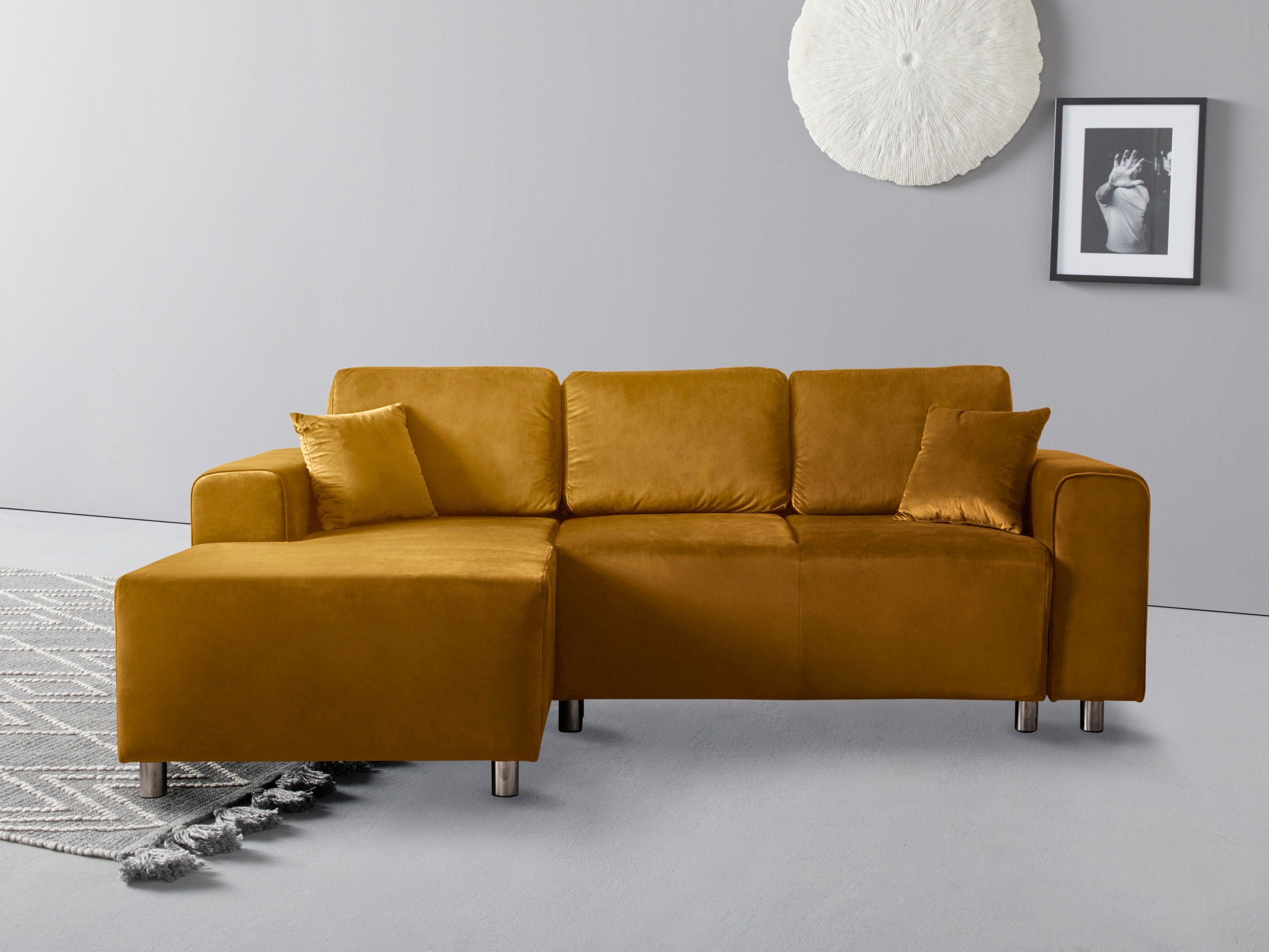 Home affaire Ecksofa »Györ«, L-Form, wahlweise mit Bettfunktion und Bettkas günstig online kaufen