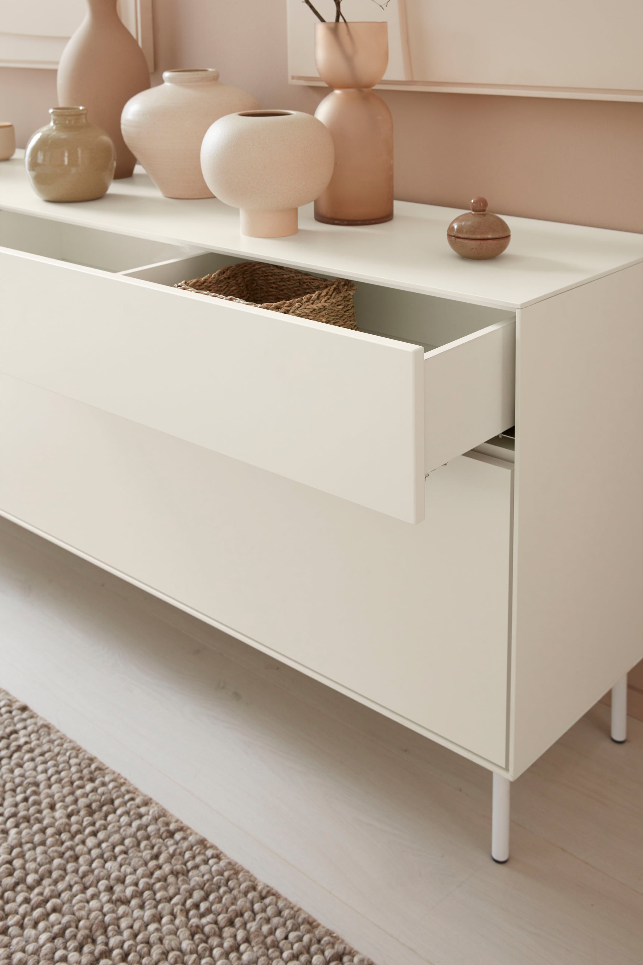 LeGer Home by Lena Gercke Lowboard »Essentials«, Breite: 127 cm, MDF lackiert, Push-to-open-Funktion