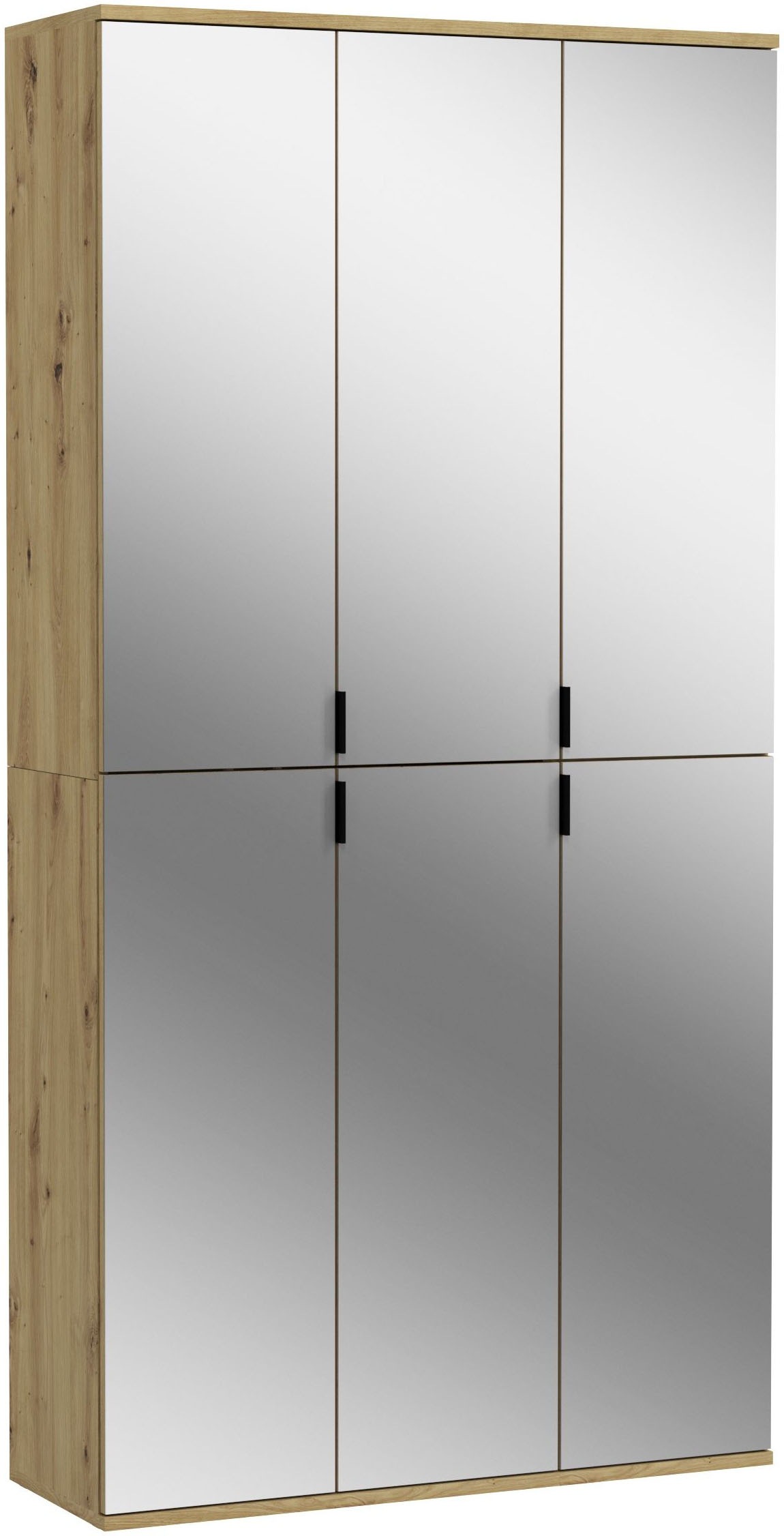 INOSIGN Garderoben-Set »Trondheim, 91 cm, best. aus 2 Schränken, 6 Spiegeltüren, 15 Fächer«, (Set, 2 St.), inkl. ausziehbarer Kleiderstange, Garderobenschrank, Kleiderschrank