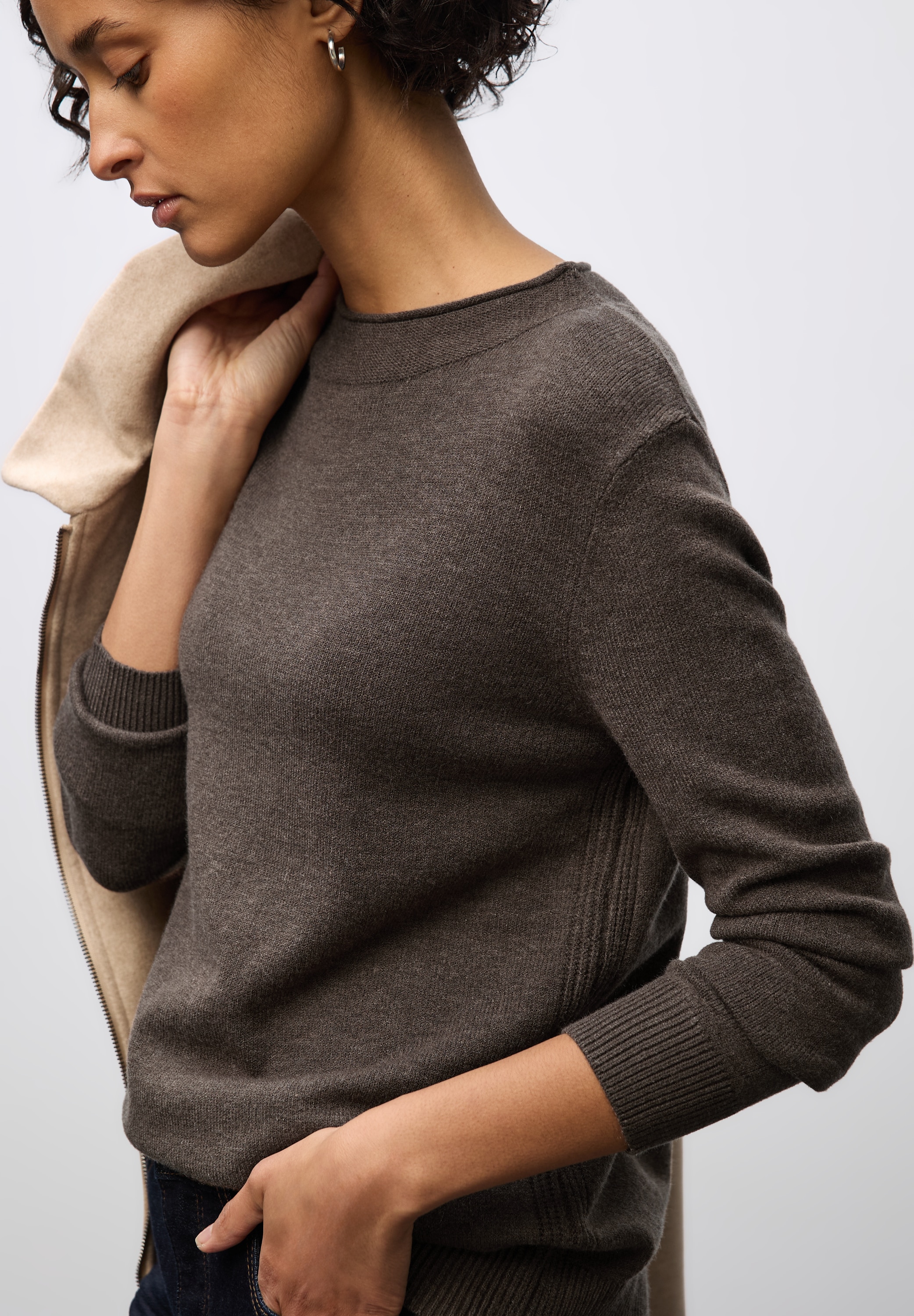 STREET ONE Strickpullover mit feiner Rollkante