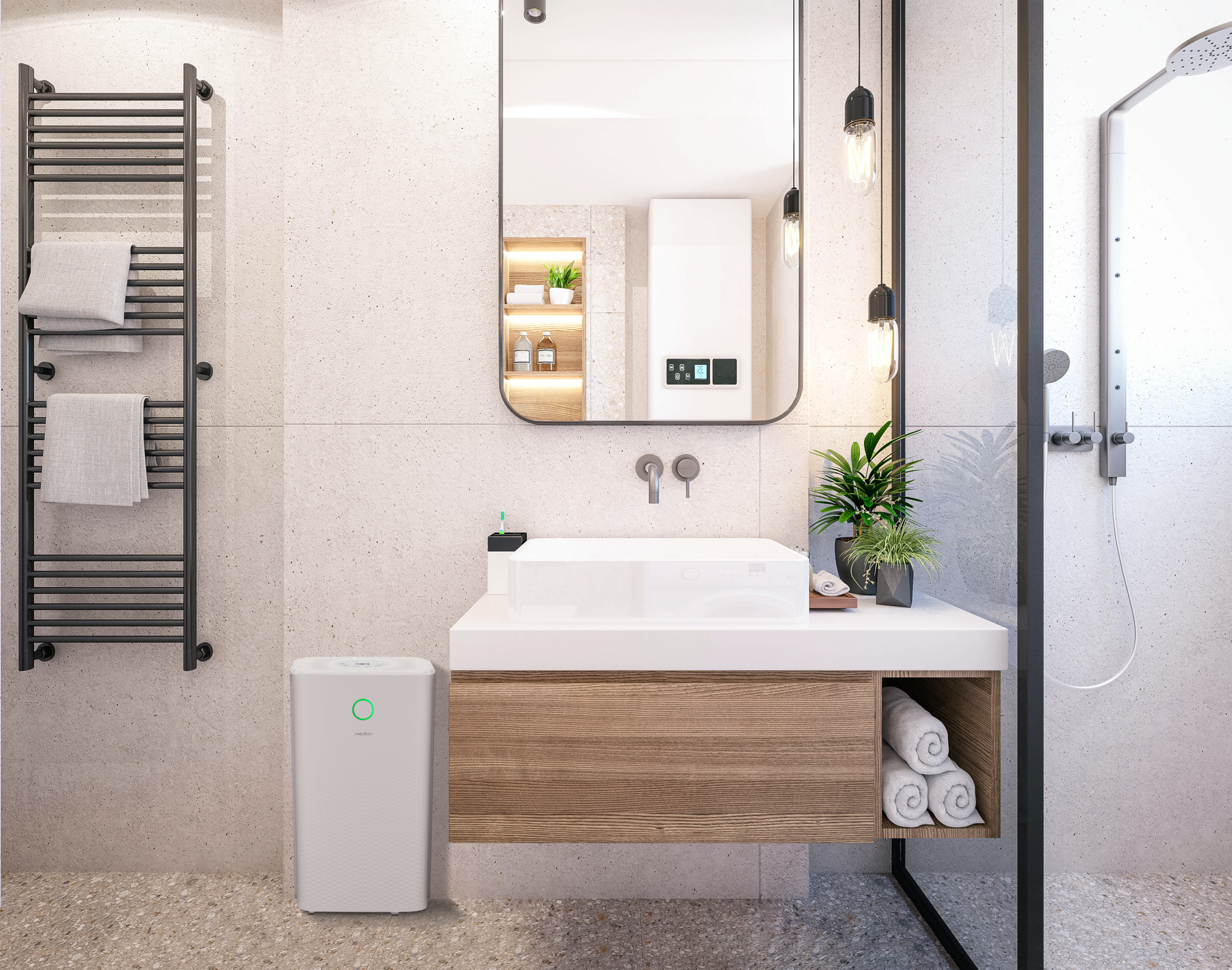 Medion® Luftentfeuchter »DH10 (MD12047), für Räume bis zu 15m²«, Entfeuchtung 12 l/Tag, Tank 2 l, Entfeuchtungsleistung 12L/Tag, Volumen Wassertank 2L, 3 Modi
