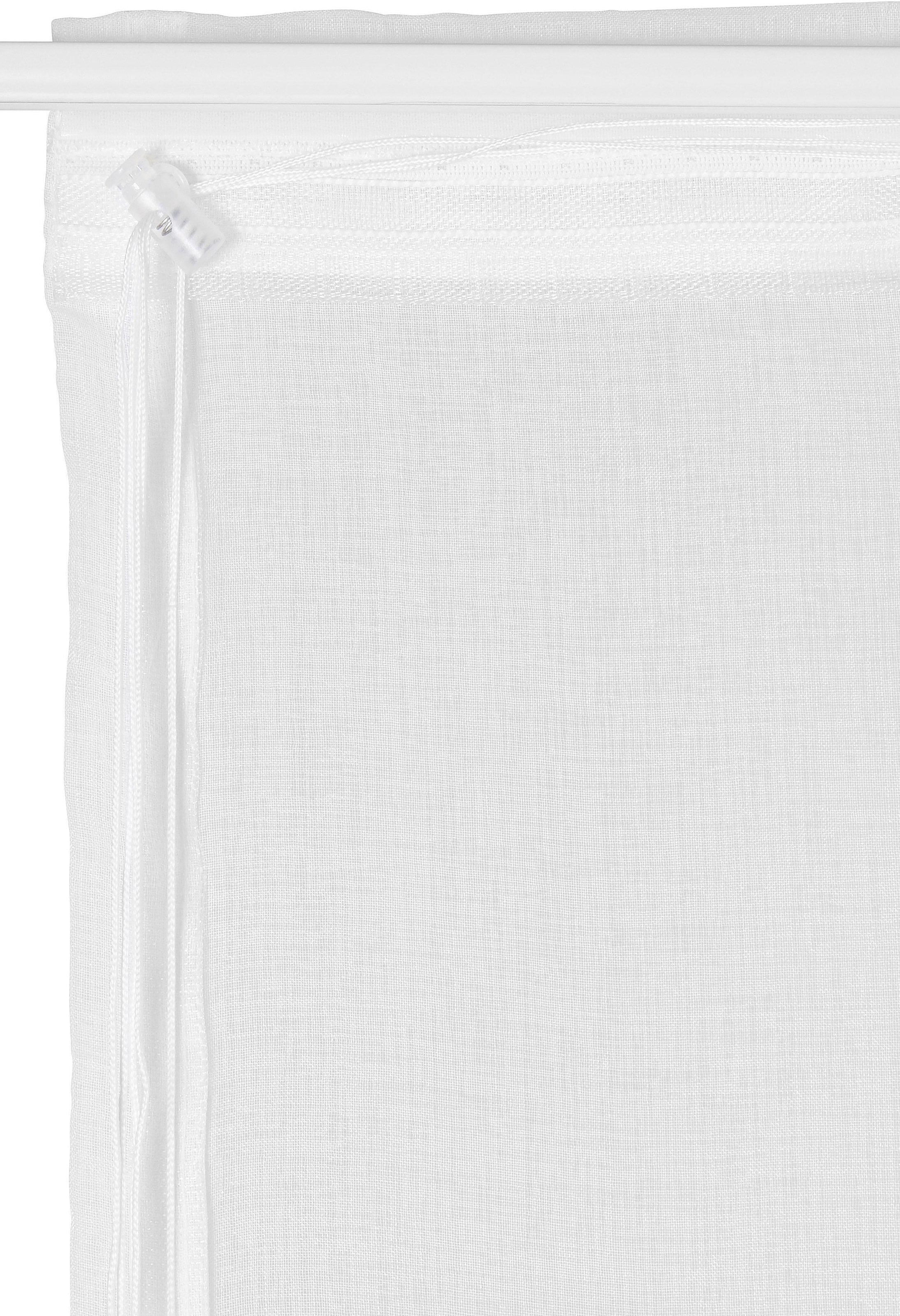 my home Raffrollo »TENDER« mit Klettband transparent, Leinen Optik mit Struktur, monochrom