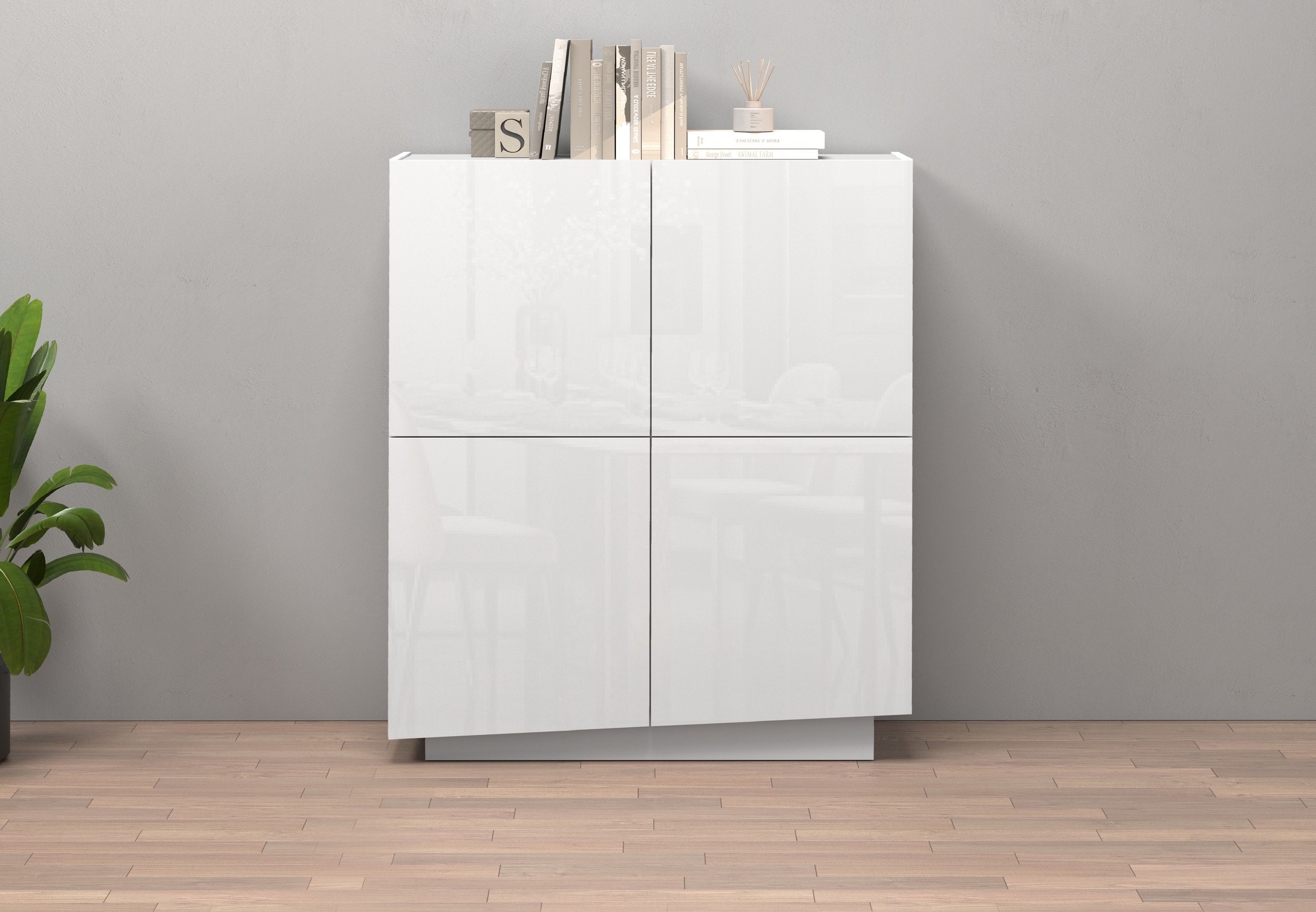 INOSIGN Highboard »VELA, Highboard, Höhe 120 cm,Design mit schrägen Türen« günstig online kaufen