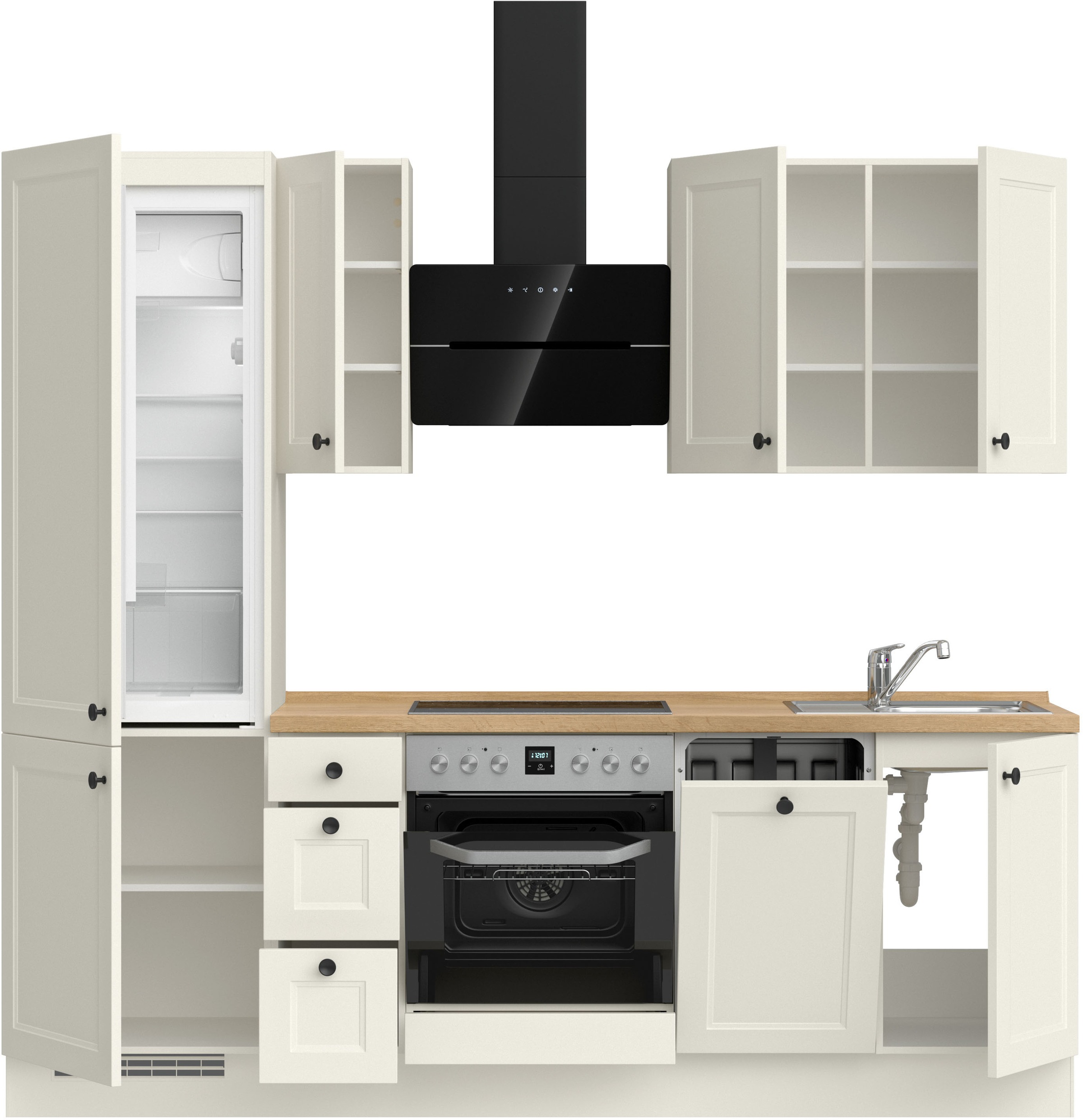 nobilia® Küchenzeile »"Cascada II"«, vormontiert, Breite 240 cm, Ausrichtun günstig online kaufen