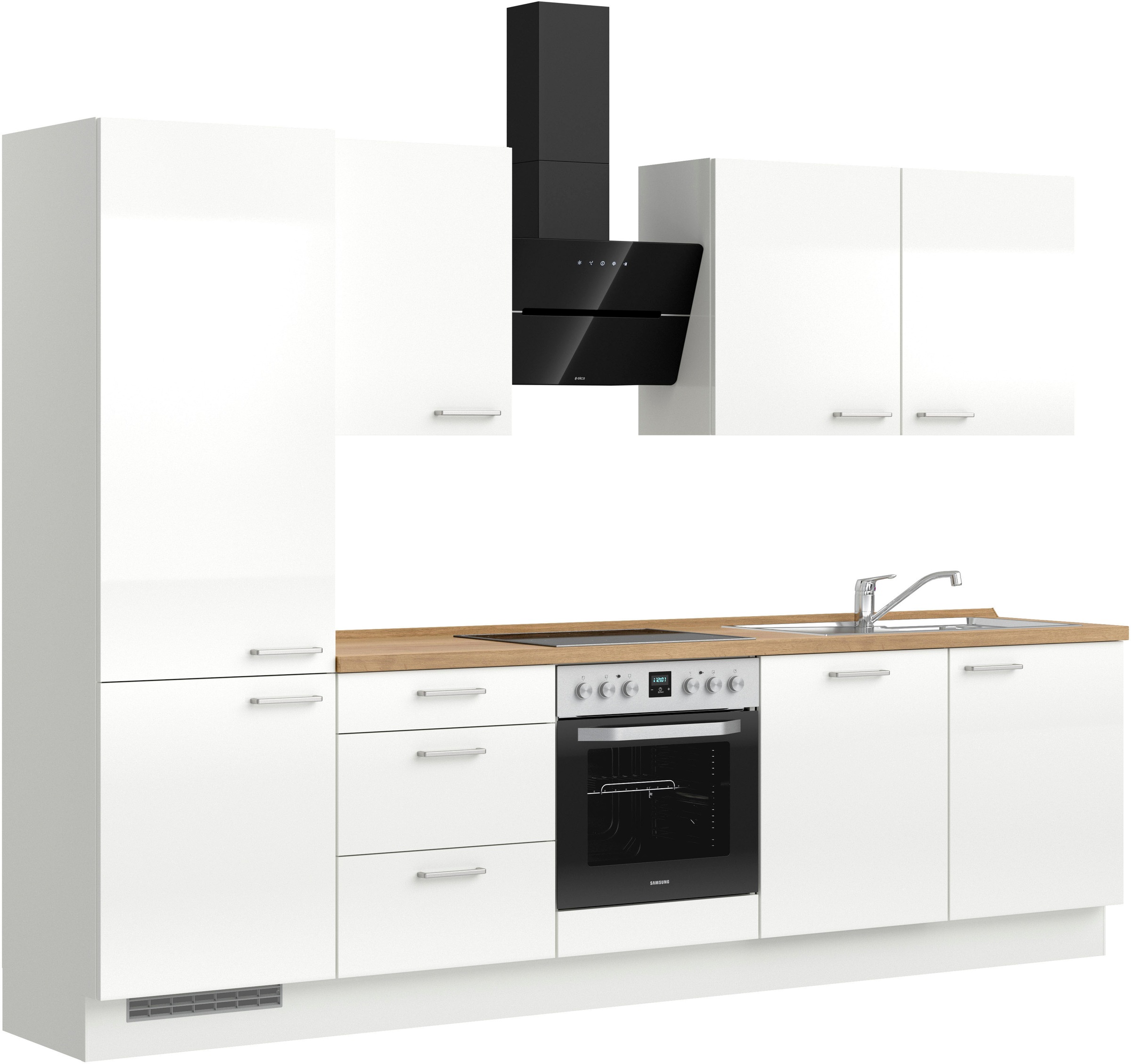 nobilia® Küchenzeile »"Flash II"«, vormontiert, Ausrichtung wählbar, Breite 300 cm, wahlw. mit E-Geräten