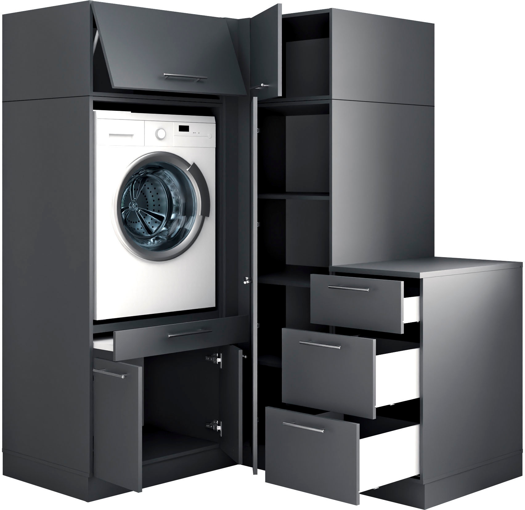 Laundreezy Mehrzweckschrank-Set »Laundreezy, 5-tlg. Mehrzweckschrank-Set B/H/T 150/200/68 cm« 5 Stk. tlg.