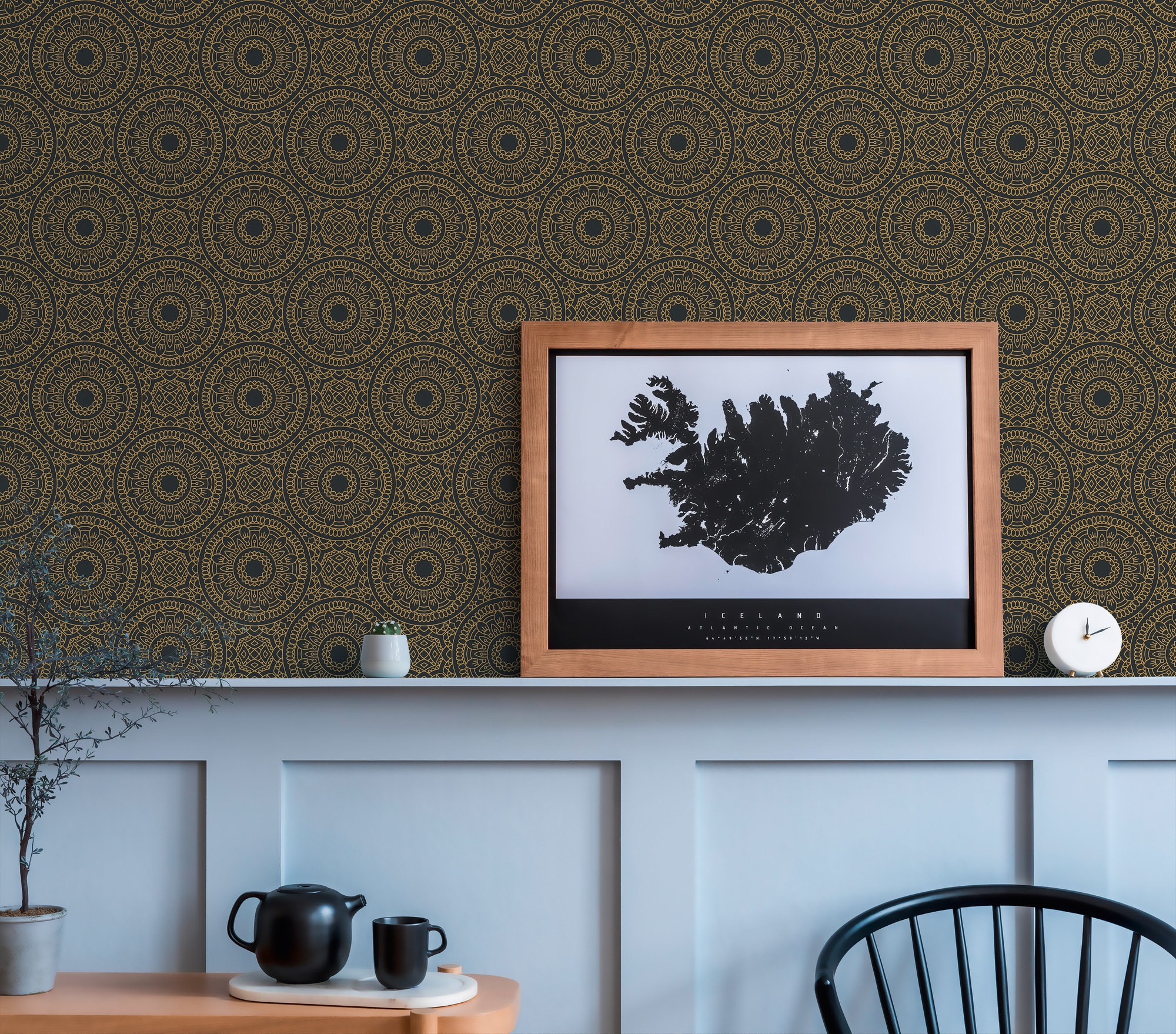 A.S. Création Vliestapete »Tapete Mandala«, glänzend-abstrakt-organisch, Grafiktapete Boho Tapete Metallisch Tapeten Wohnzimmer Schlafzimmer