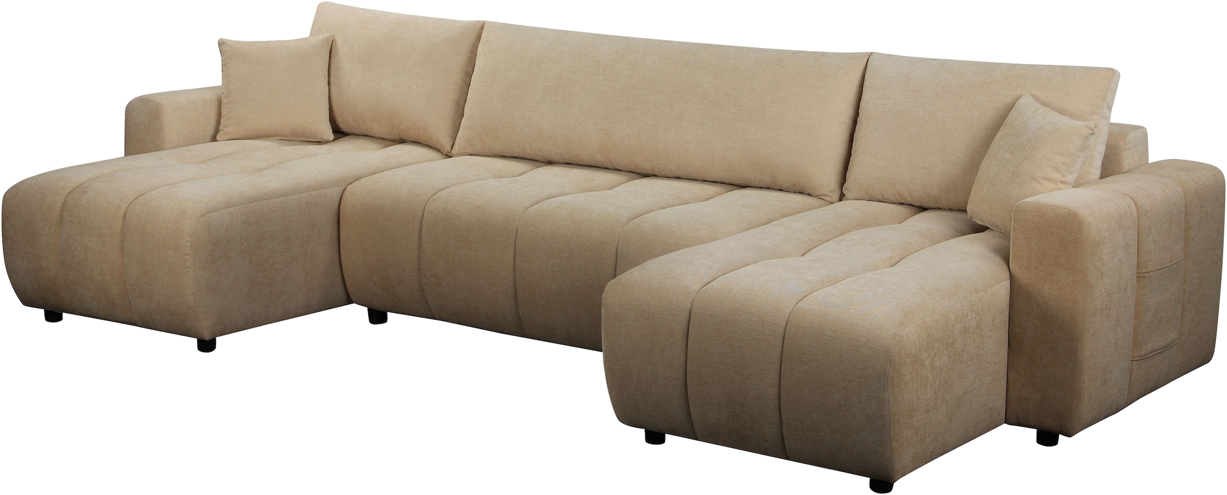 OTTO home Wohnlandschaft »YLVAA U-Form, 311 cm - Schlafsofa« Schlaffunktion (132/269), Boxspring, Bettkasten, Feinstruktur-Bezug