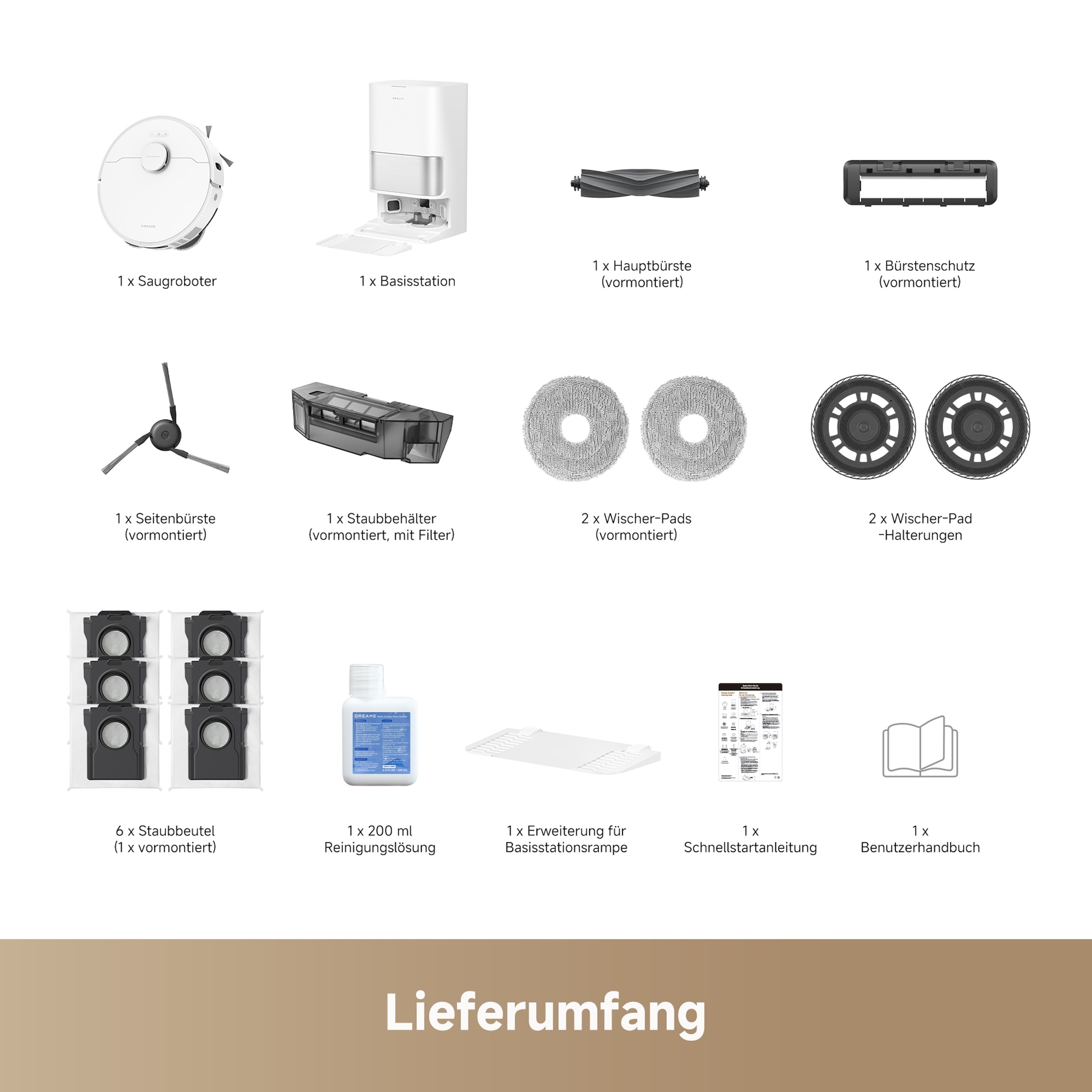 Dreame Nass-Trocken-Saugroboter »L10s Ultra Gen 3 Set mit Wischfunktion« 25.000 Pa, 100-Tage-Staubaufnahme, App-Steuerung