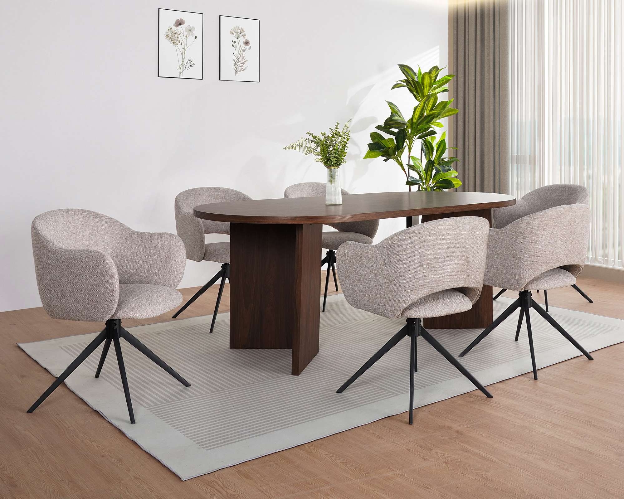 OTTO home Esstisch »Callii« Walnuss Optik, ovale Form, robuste Konstruktion günstig online kaufen