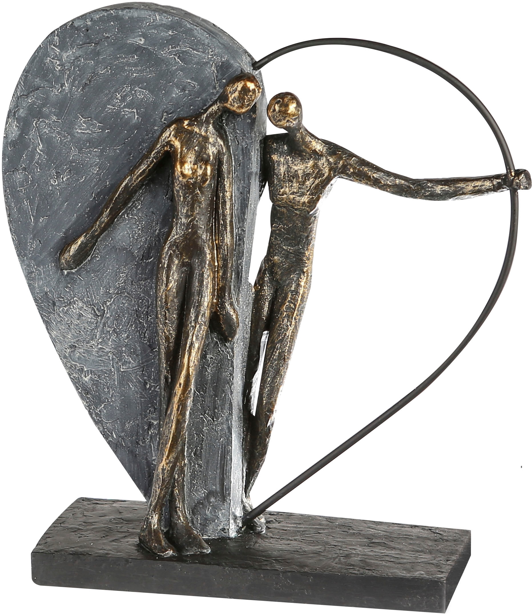kaufen Form, Herz Wohnzimmer (1 Gilde 31 Dekofigur by bronze/grau«, Dekoobjekt, St.), Höhe Casablanca »Skulptur cm, Heartbeat, online