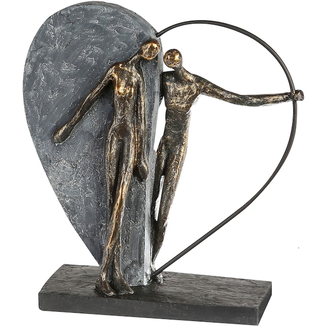 Casablanca by Gilde Dekofigur »Skulptur Heartbeat, bronze/grau«, (1 St.),  Dekoobjekt, Höhe 31 cm, Herz Form, Wohnzimmer online kaufen
