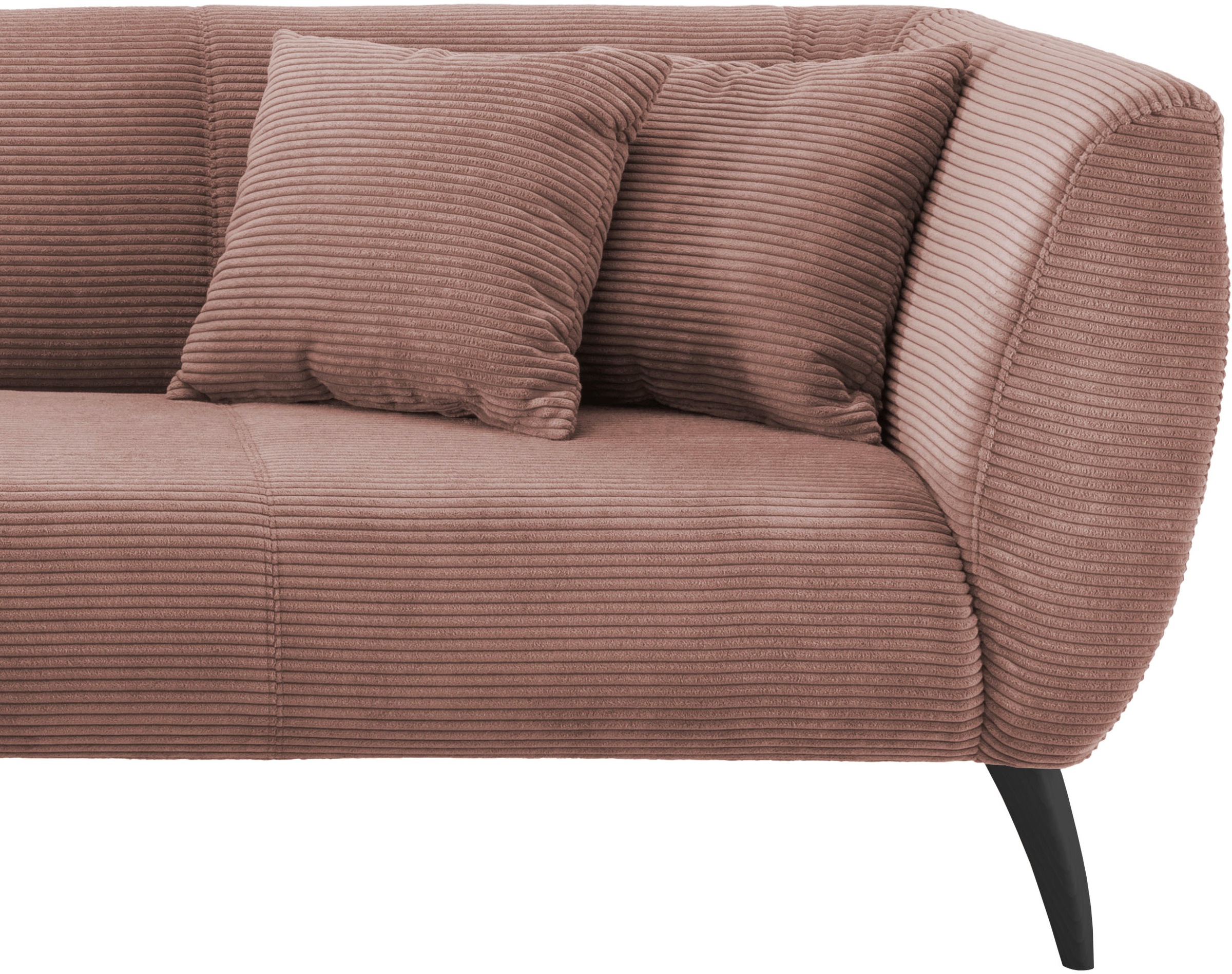 INOSIGN Ecksofa »Colori L-Form«, Holzfußfarbe wählbar, inkl. 4x Zierkissen
