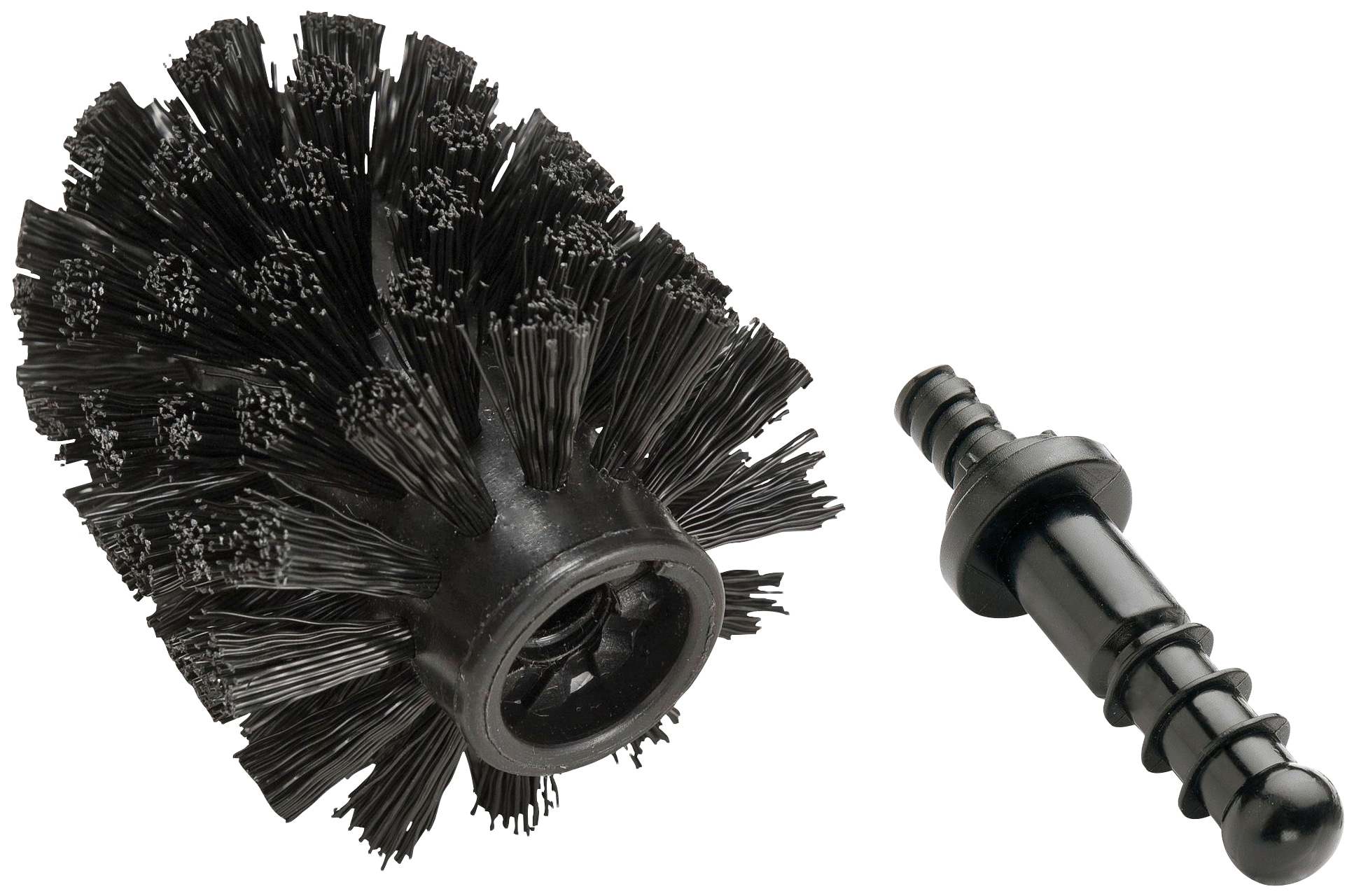 WENKO Ersatzbürste, Set, 4 St., aus Kunststoff, schwarz, Ersatz-Bürstenkopf mit Adapter, Durchmesser 8 cm