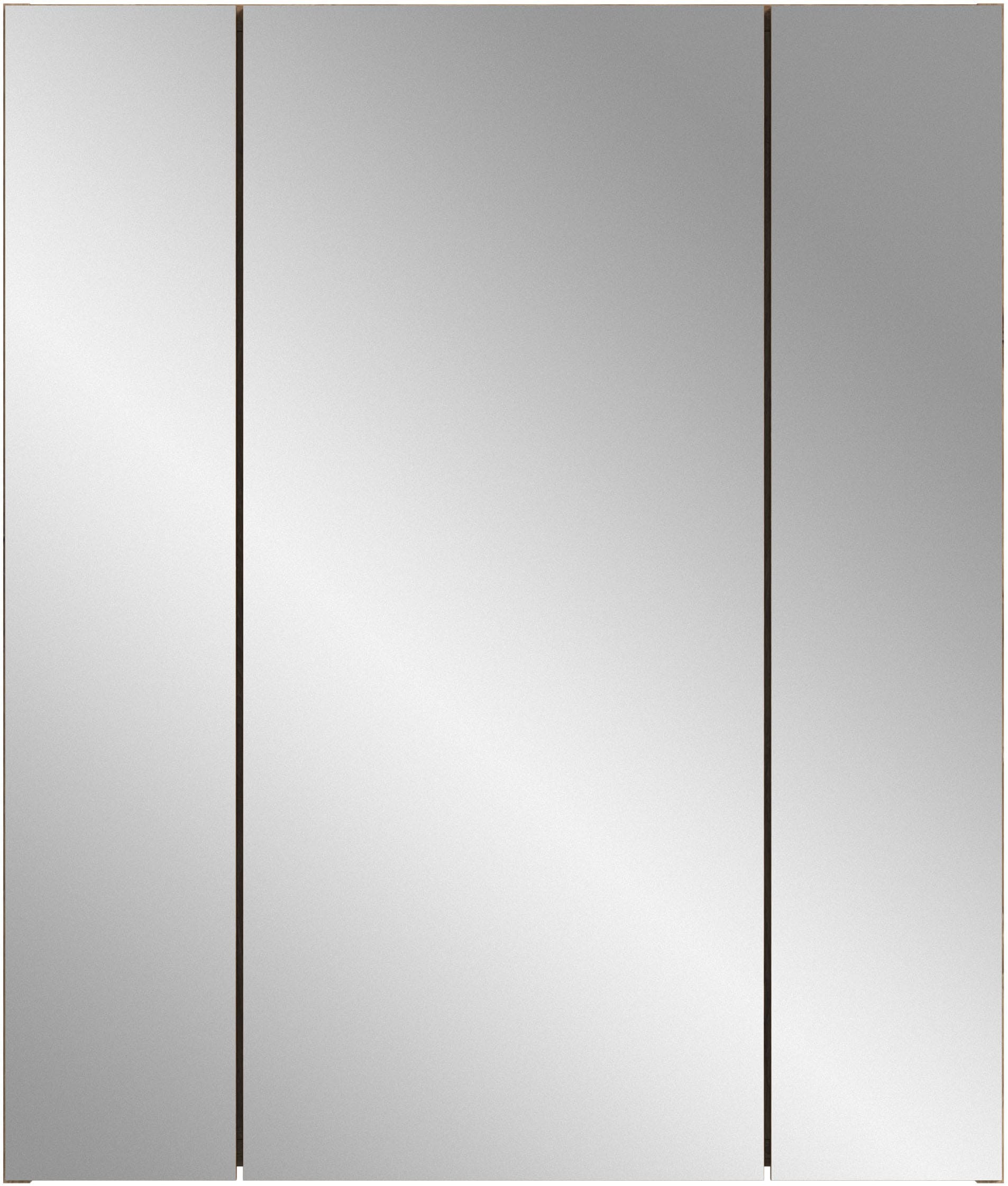 INOSIGN Spiegelschrank »Malmö, Breite 60 cm, 3 Spiegeltüren, 9 Fächer, 6 Einlegeböden« 1 Stk. tlg. Florenz, Spiegelschrank 3-Türig, Nox Oak NB, 9 Fächer